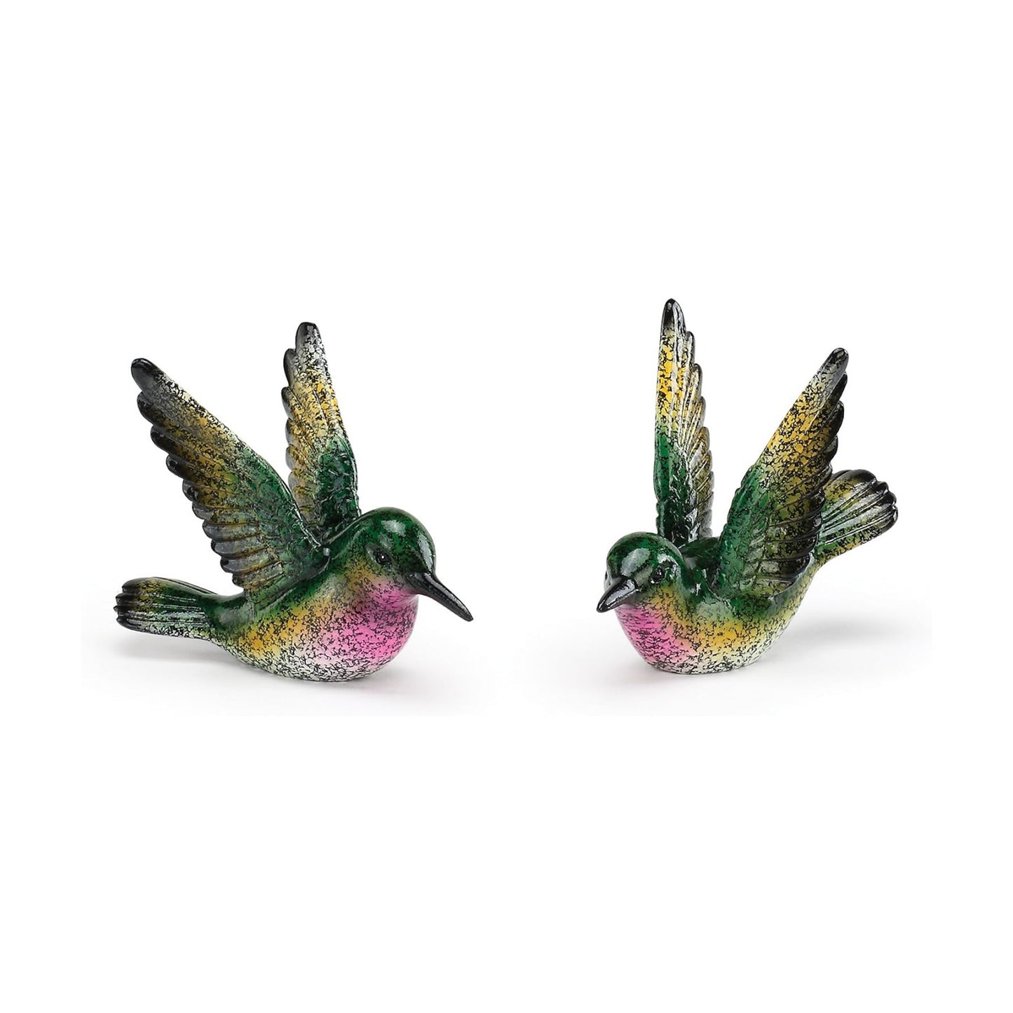 Napco Flying Hummingbird Speckled Resin Stone Garden Figurines / Green / 4 x 3