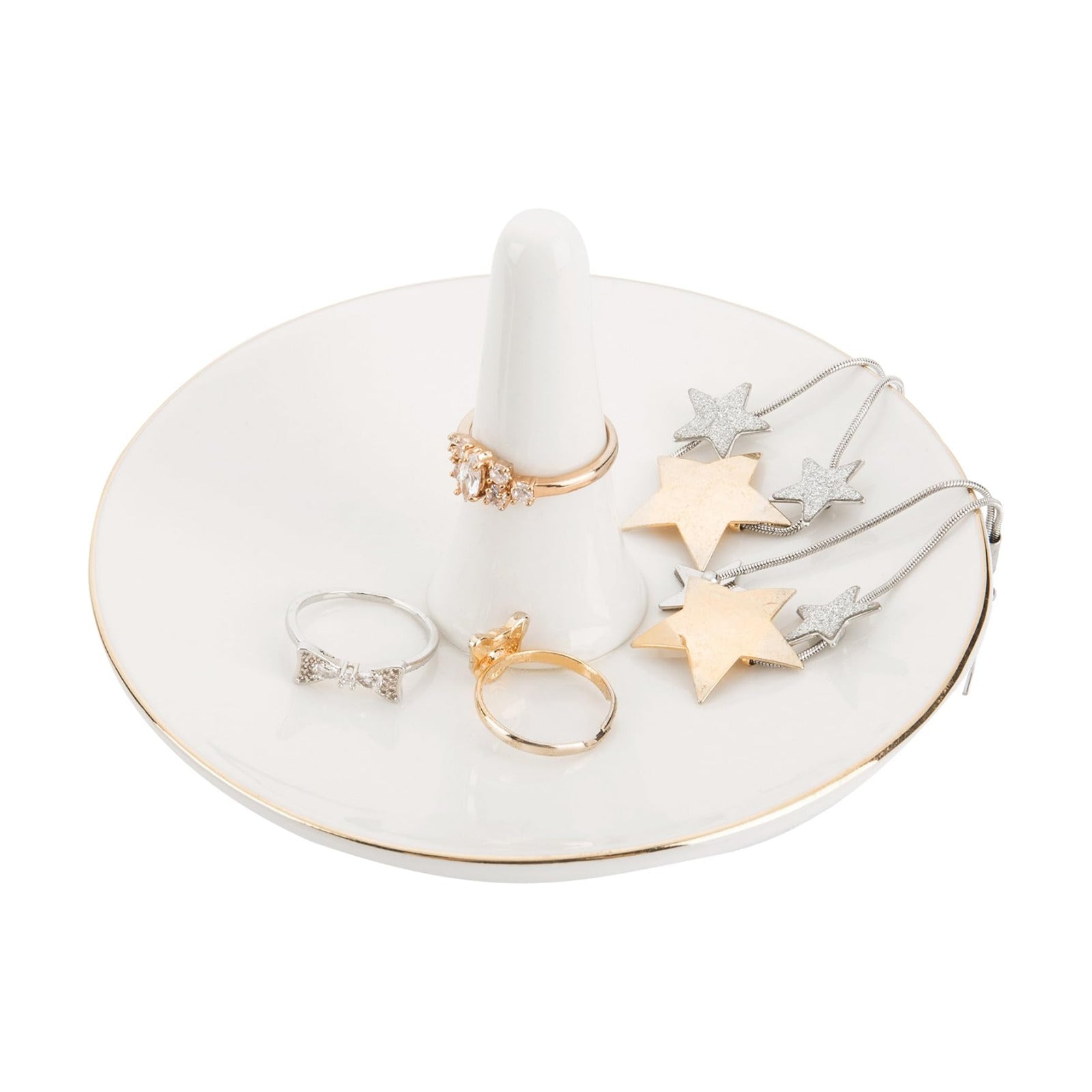 Trinket Tray / Ring Dish Holder / White Ceramic