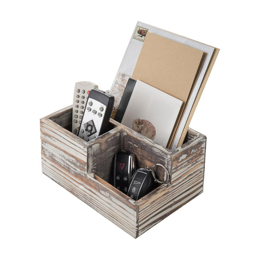 TV Remote Control Holder / Rustic Torched