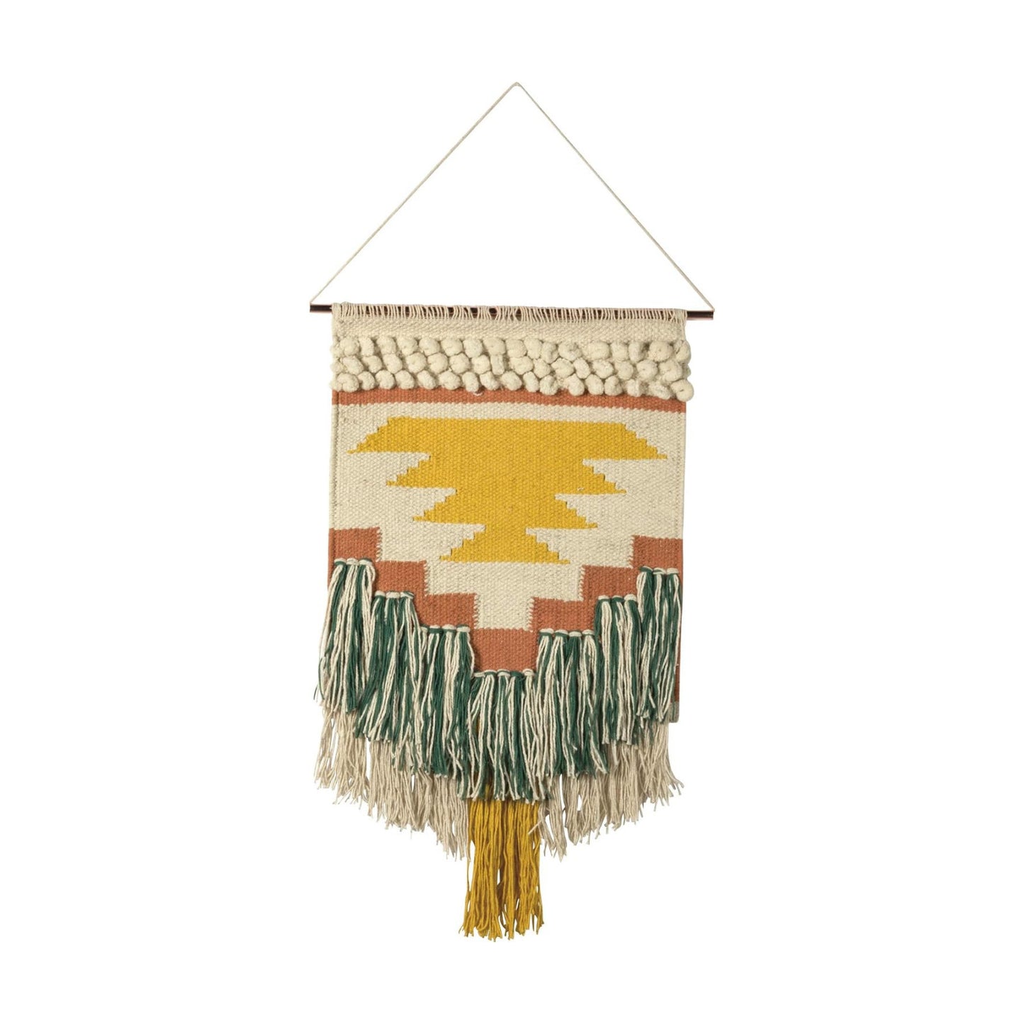 Gypsy Hand Woven Wall Hanging / 25"L x 14"W / Yellow / 14 x 25