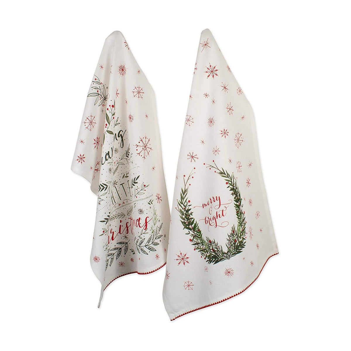 DII Christmas Kitchen Towel Set, Floral Tea Towels for Baking, Cleaning, Entertainment & Cooking, 18x28, Noel, 2 Piece