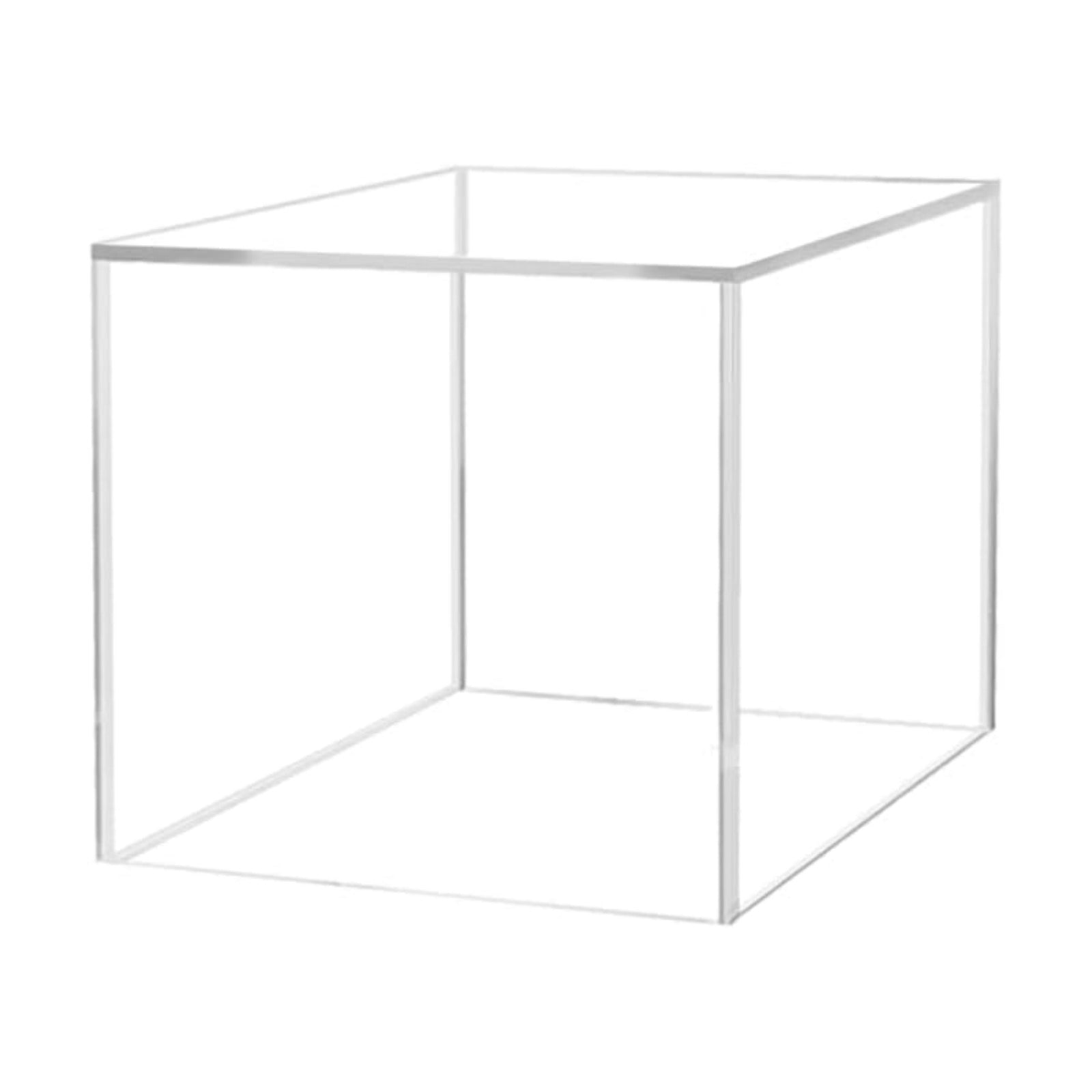 One Open Side No Lid Versatile Square Plexiglass Retail Merchandise Storage Bin / Clear