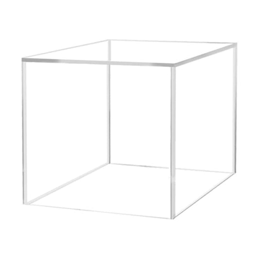 One Open Side No Lid Versatile Square Plexiglass Retail Merchandise Storage Bin / Clear
