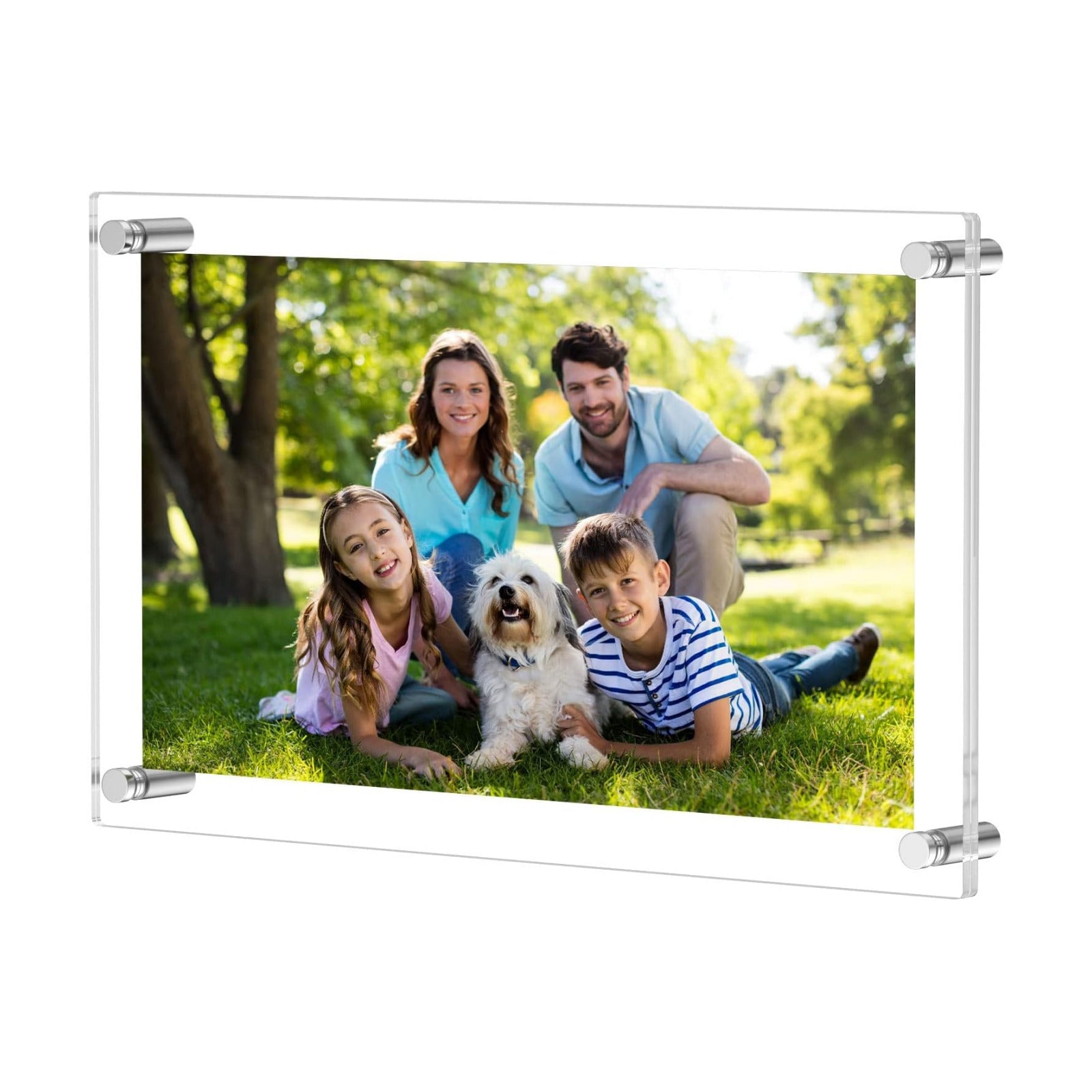 NIUBEE 8.5x14 Clear Acrylic Wall Mount Picture Frame Floating Frames | Full Frame is 9.4x16 inch for Photography Display