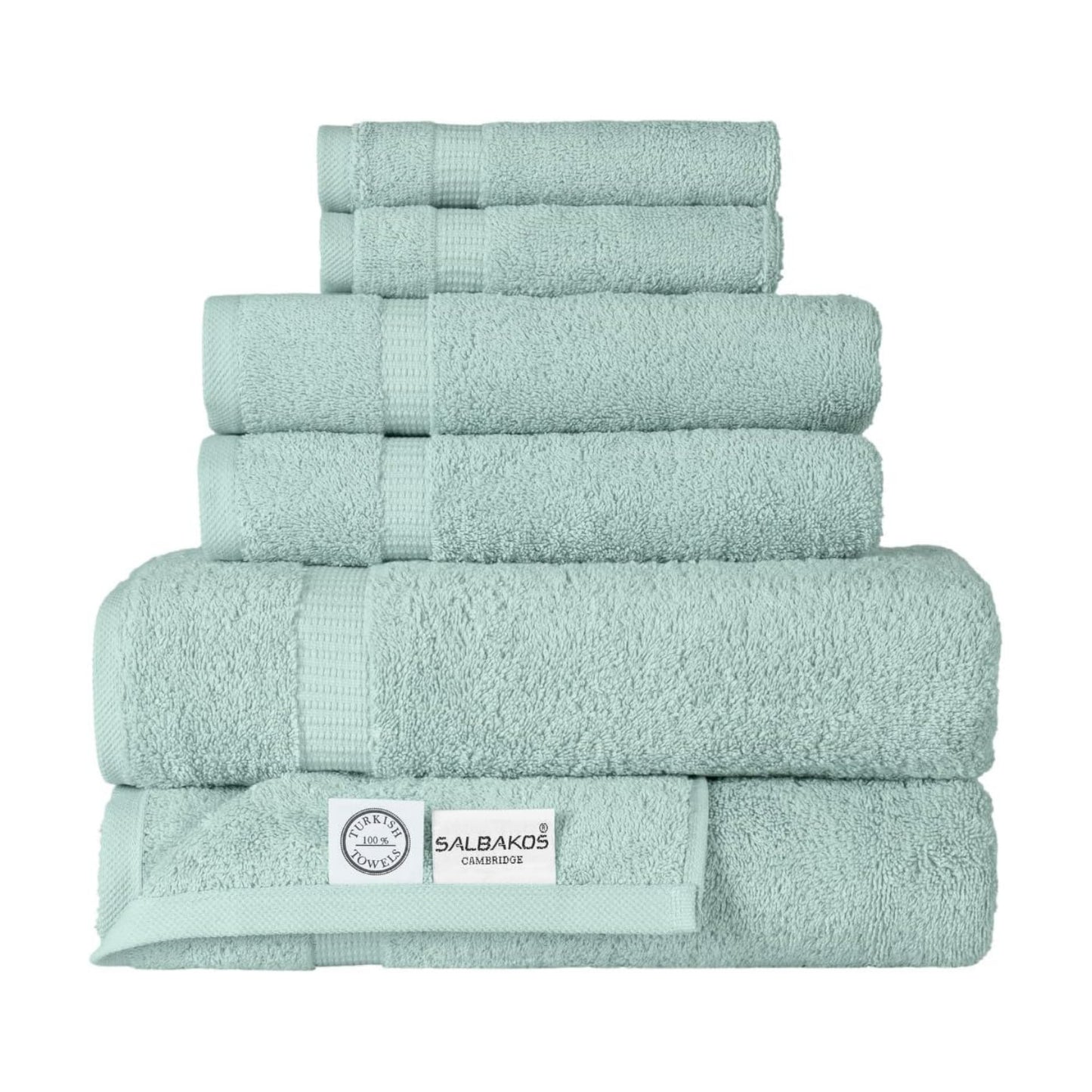 SALBAKOS 100% Turkish Cotton Bathroom Towel Set of 6-Piece, Seafoam Green | 630 Gsm Thick Super Soft Highly Absorbent 2