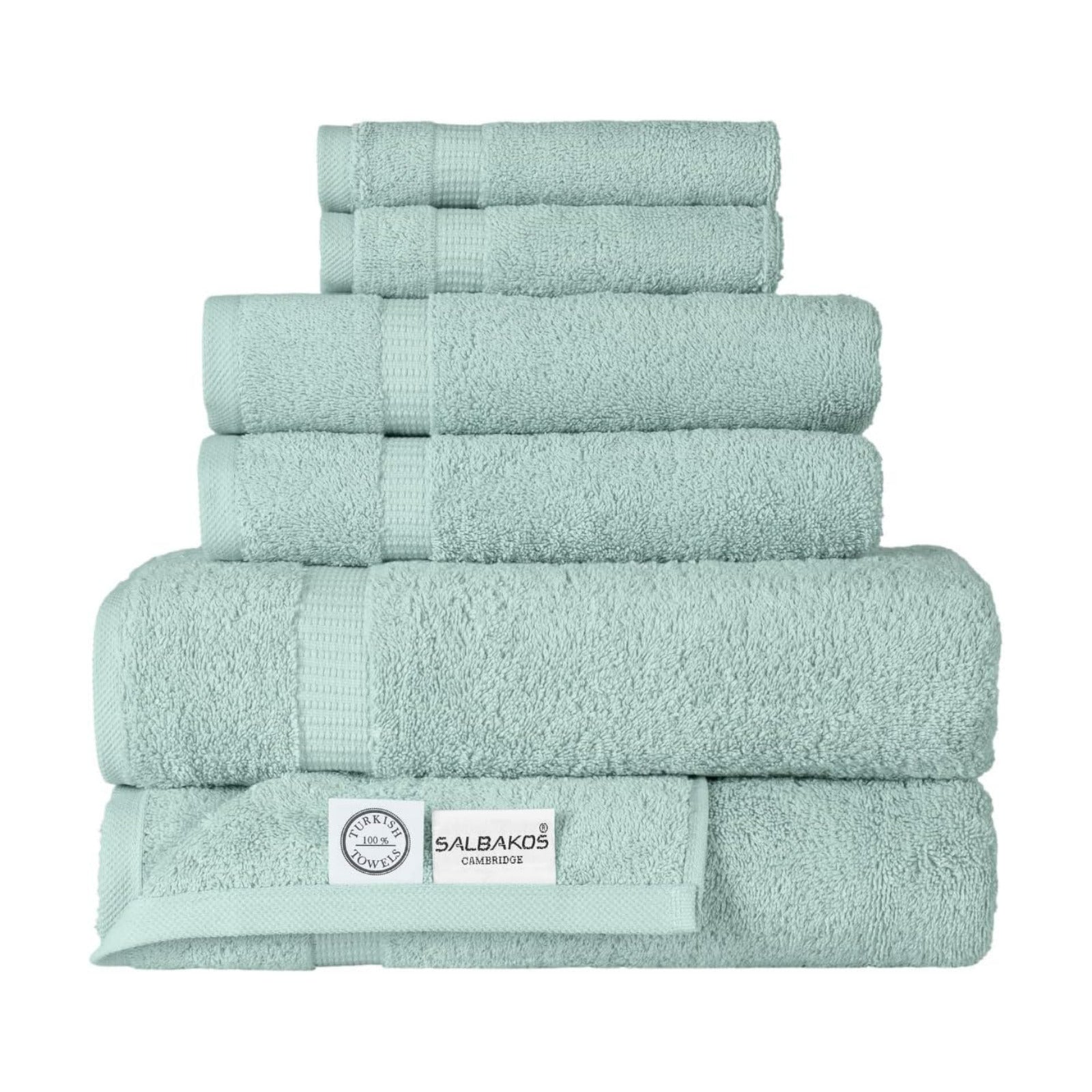 SALBAKOS 100% Turkish Cotton Bathroom Towel Set of 6-Piece, Seafoam Green | 630 Gsm Thick Super Soft Highly Absorbent 2