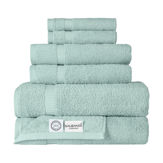 SALBAKOS 100% Turkish Cotton Bathroom Towel Set of 6-Piece, Seafoam Green | 630 Gsm Thick Super Soft Highly Absorbent 2