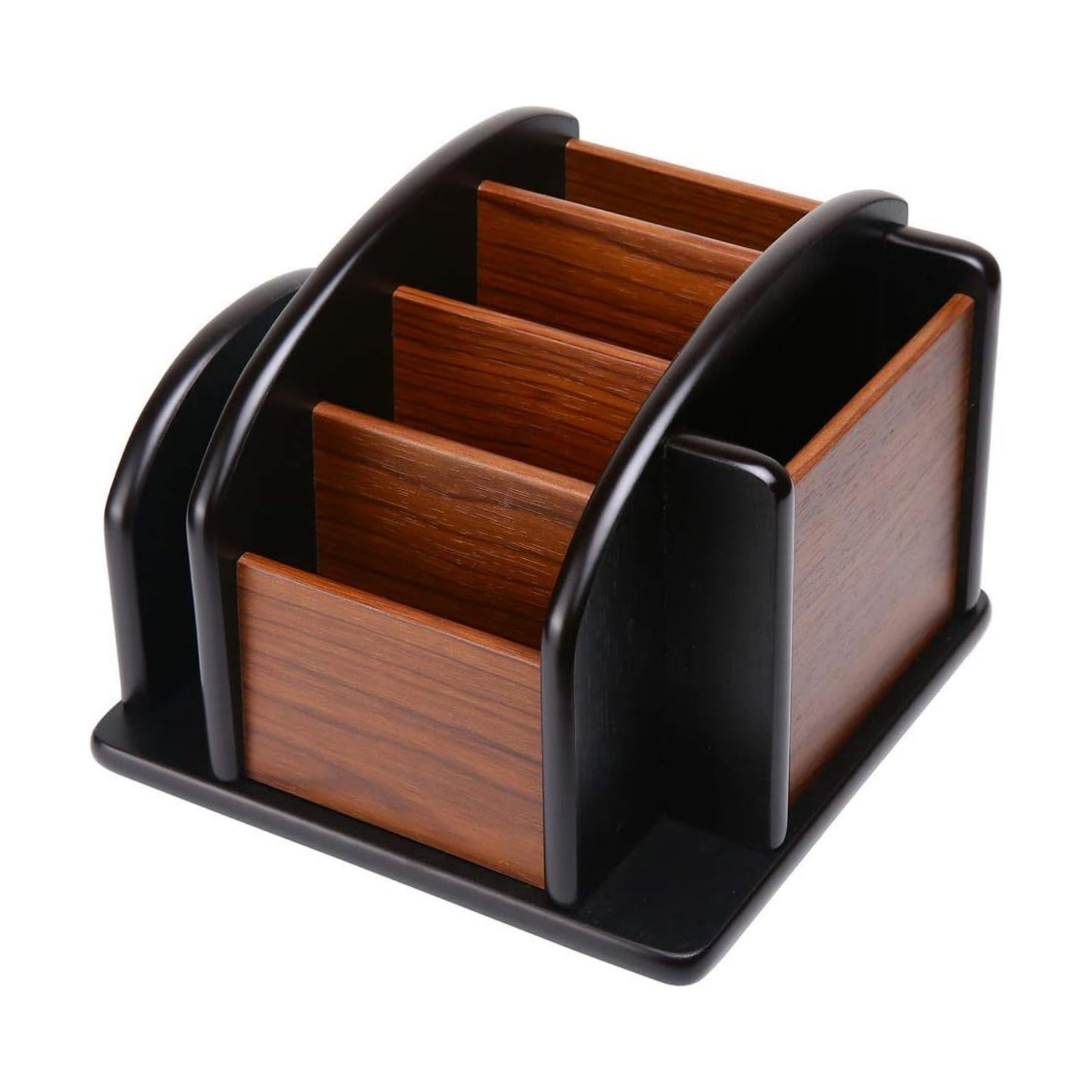 Wooden Desk Organizer / Desktop Office Supplies Storage Remote Control Caddy Holder