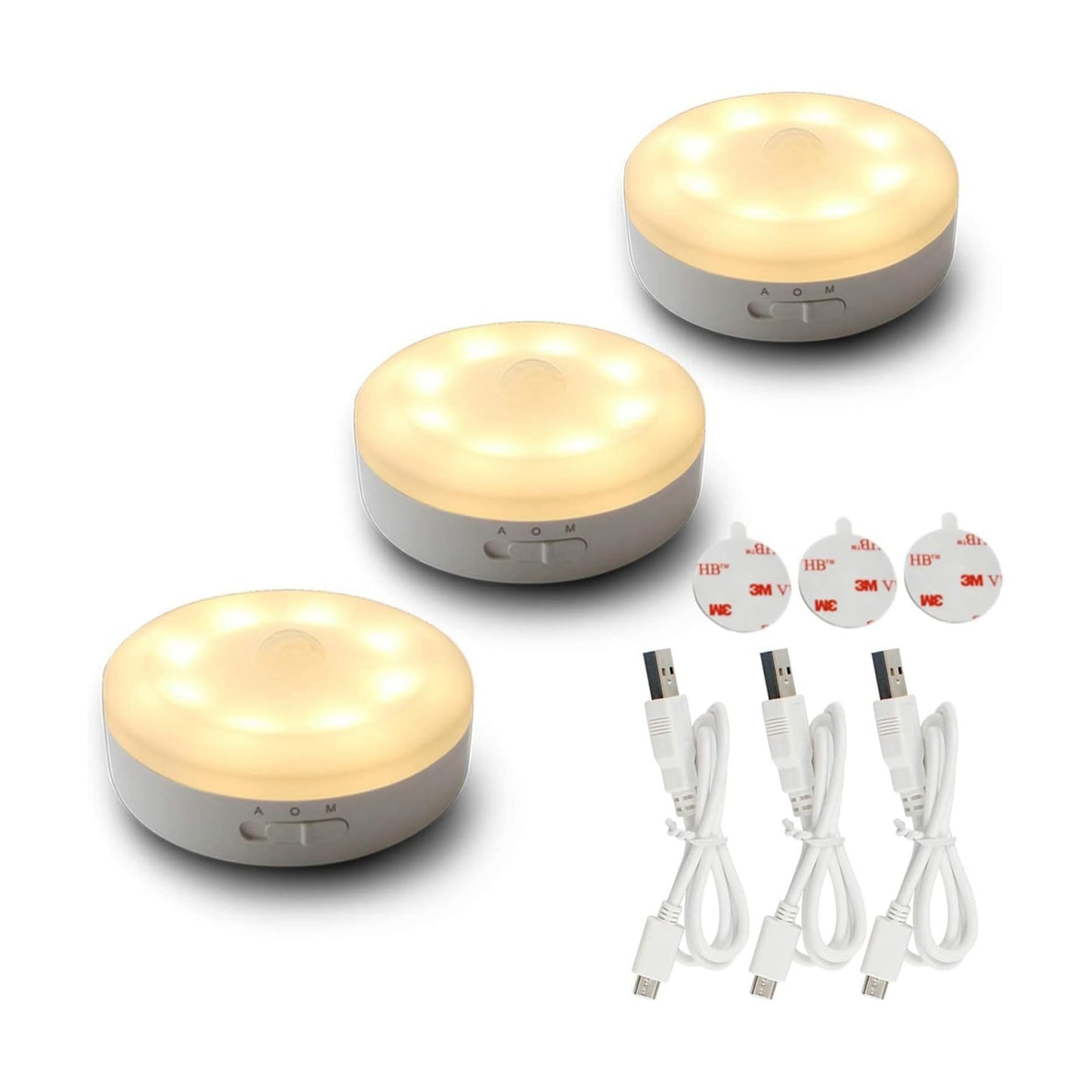 Rechargeable Motion Sensor Light 1000mAH LED Puck Lights, Stick Anywhere Light, Cordless Closet Light, Automatic Under