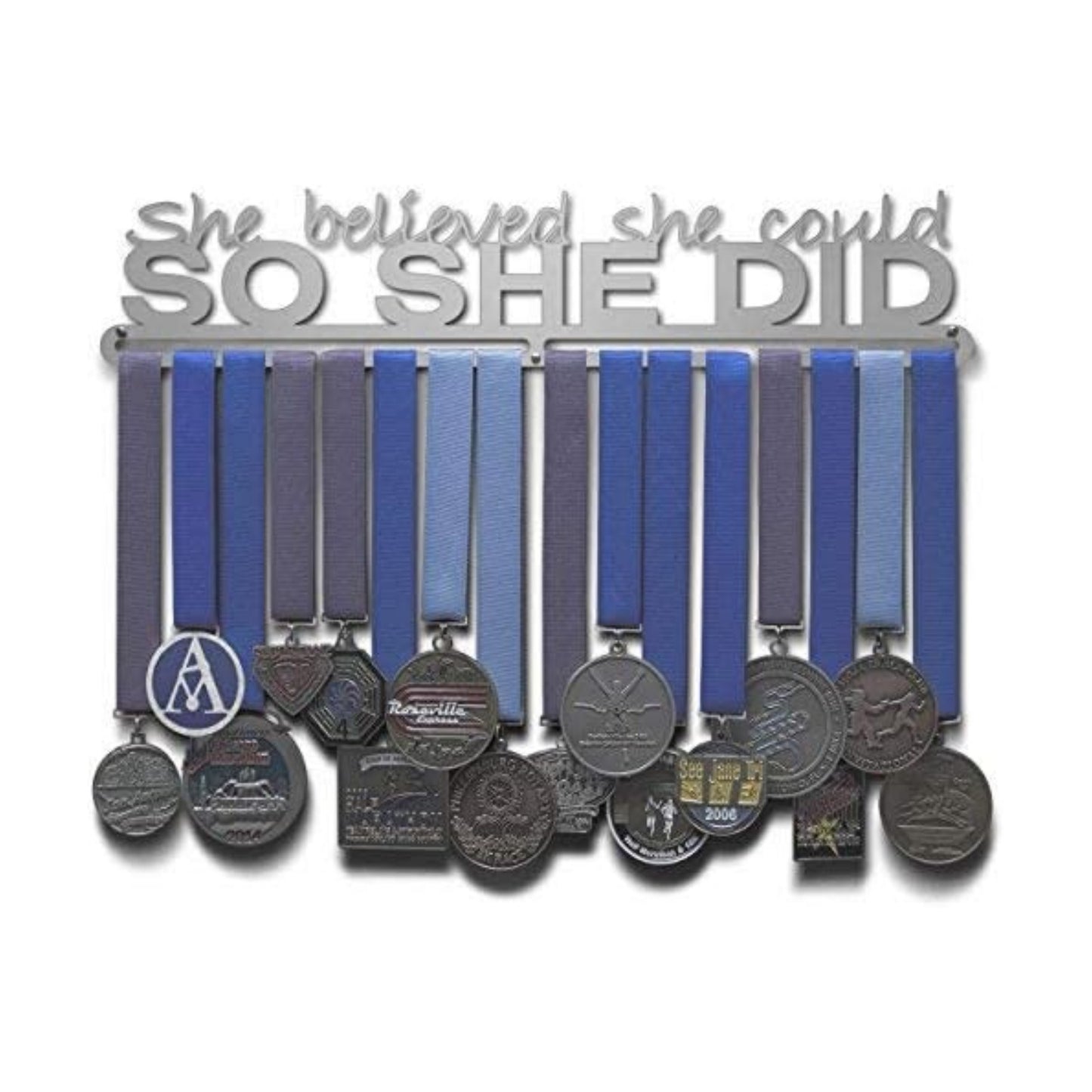Allied Medal Hangers - She Believed She Could So She Did (Text Only): Awards Display Rack Holder - Multiple Size