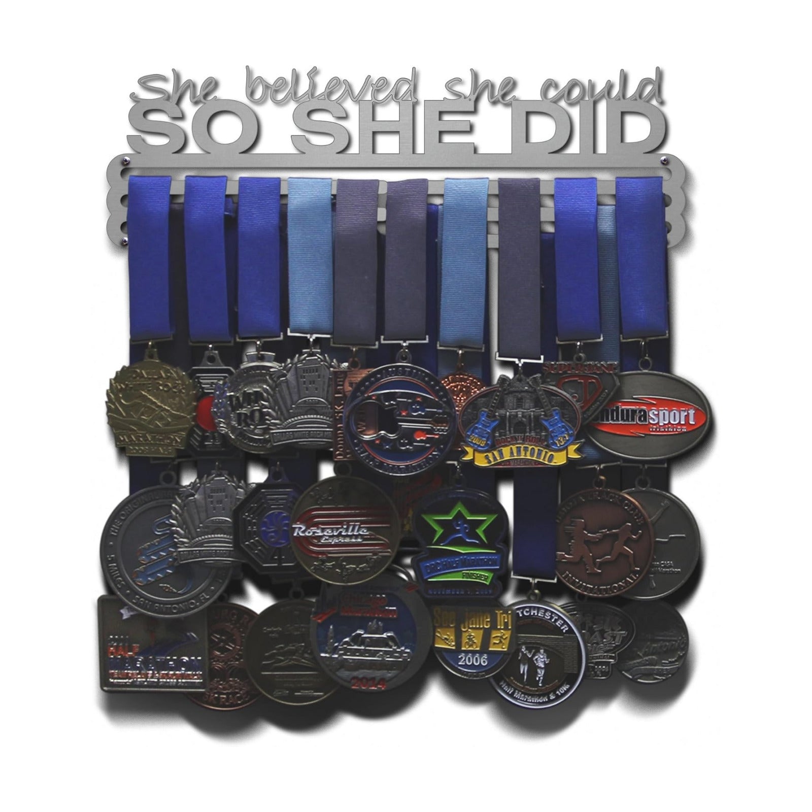 Allied Medal Hangers - She Believed She Could So She Did (Text Only): Awards Display Rack Holder - Multiple Size