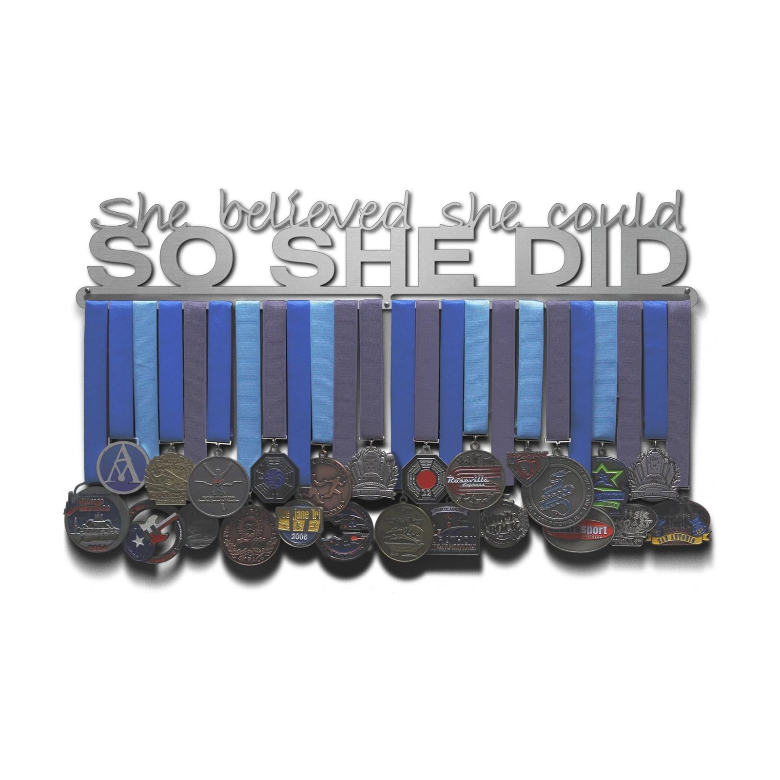 Allied Medal Hangers - She Believed She Could So She Did (Text Only): Awards Display Rack Holder - Multiple Size