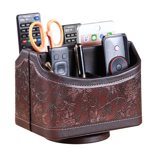 Leather 360°Rotatable Remote Control Holder / 1 Retro