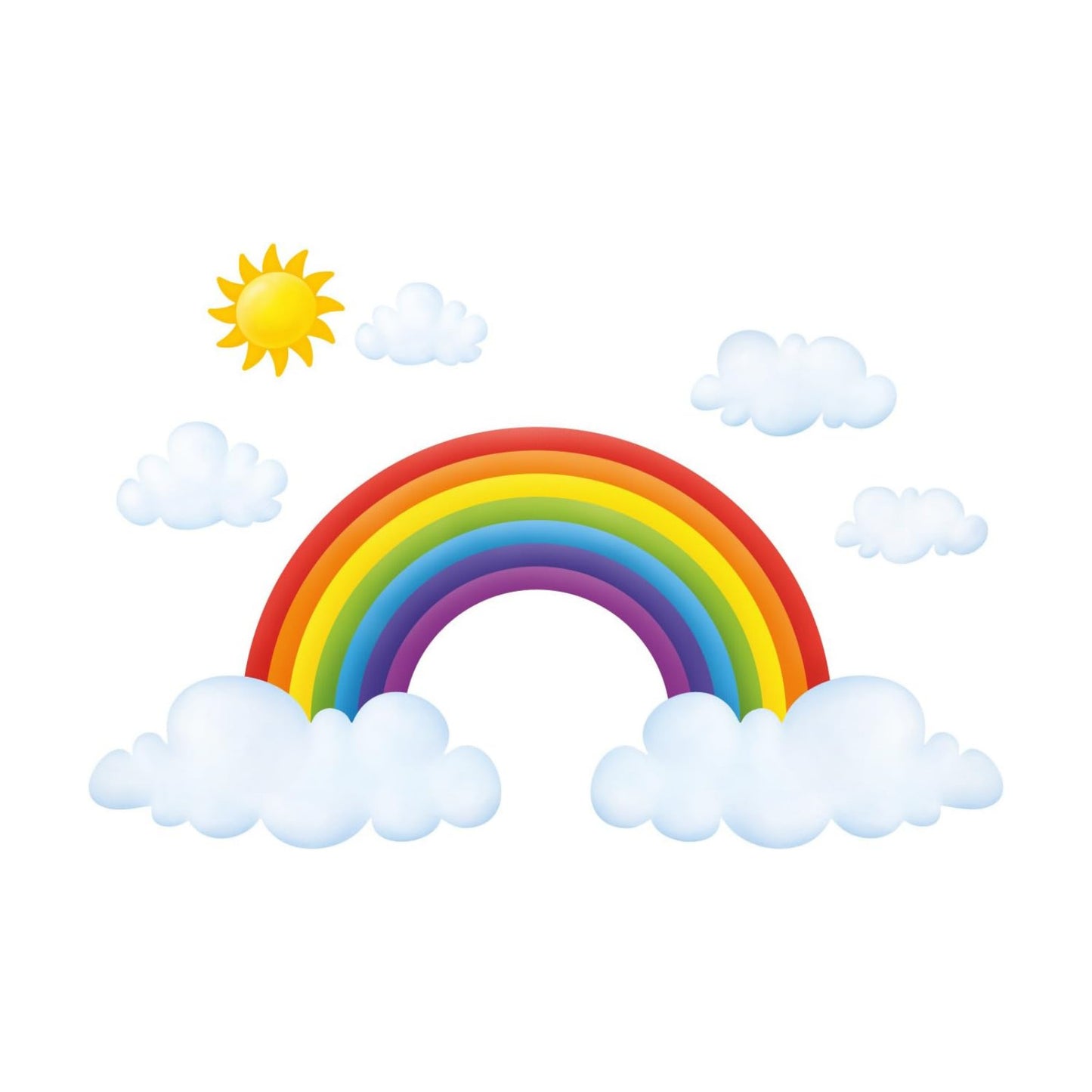 SG2-1713 Rainbow and Clouds Kids Wall Stickers Wall Decals Peel and Stick Removable Wall Stickers