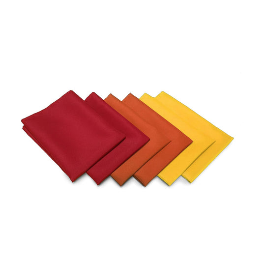 TableLinensforLess Thanksgiving/Fall Cloth Napkin Sets (6 Pack, Gold/Burnt Orange/Red)