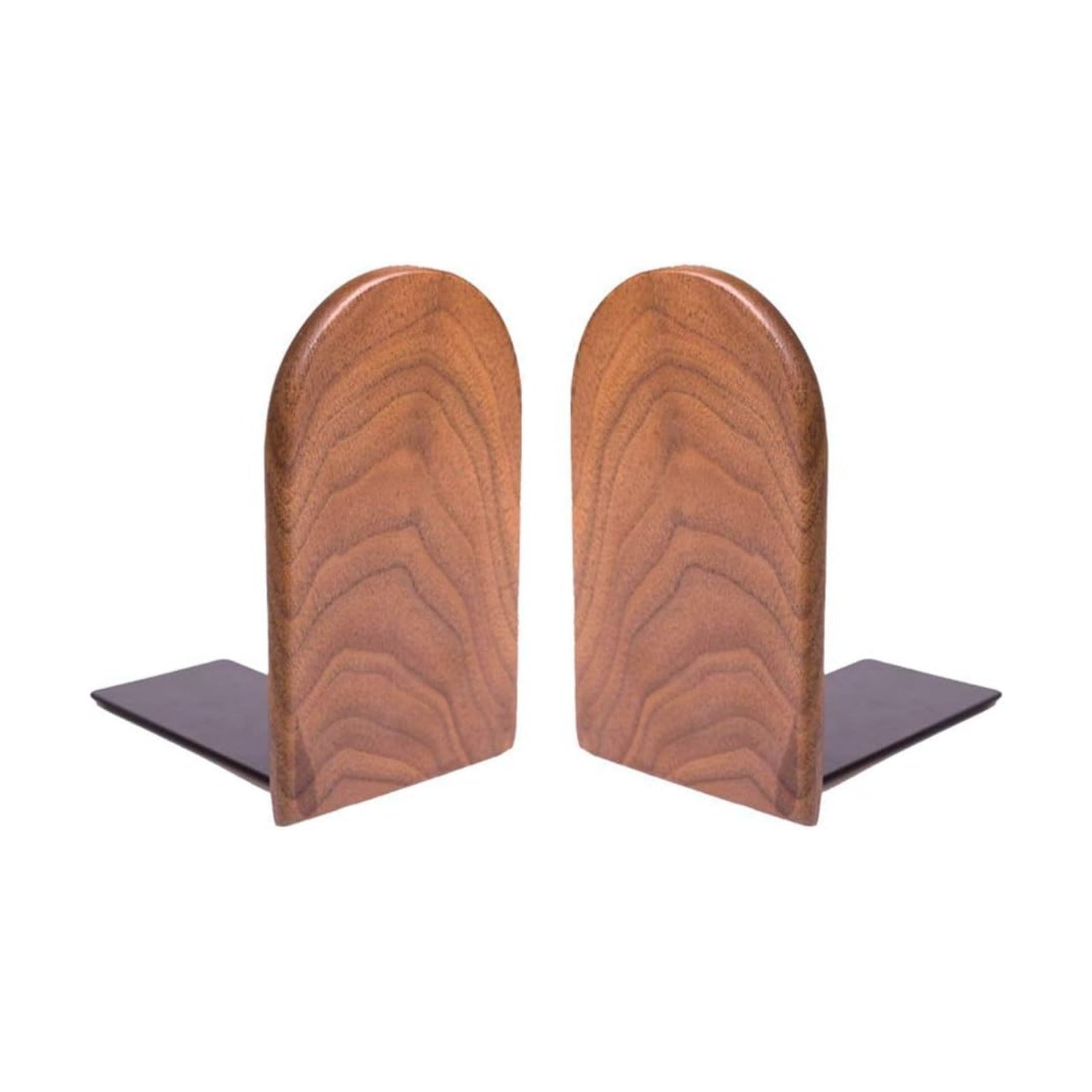 Wood Bookends / Office Book Stand / Walnut A-1 Pair / Black