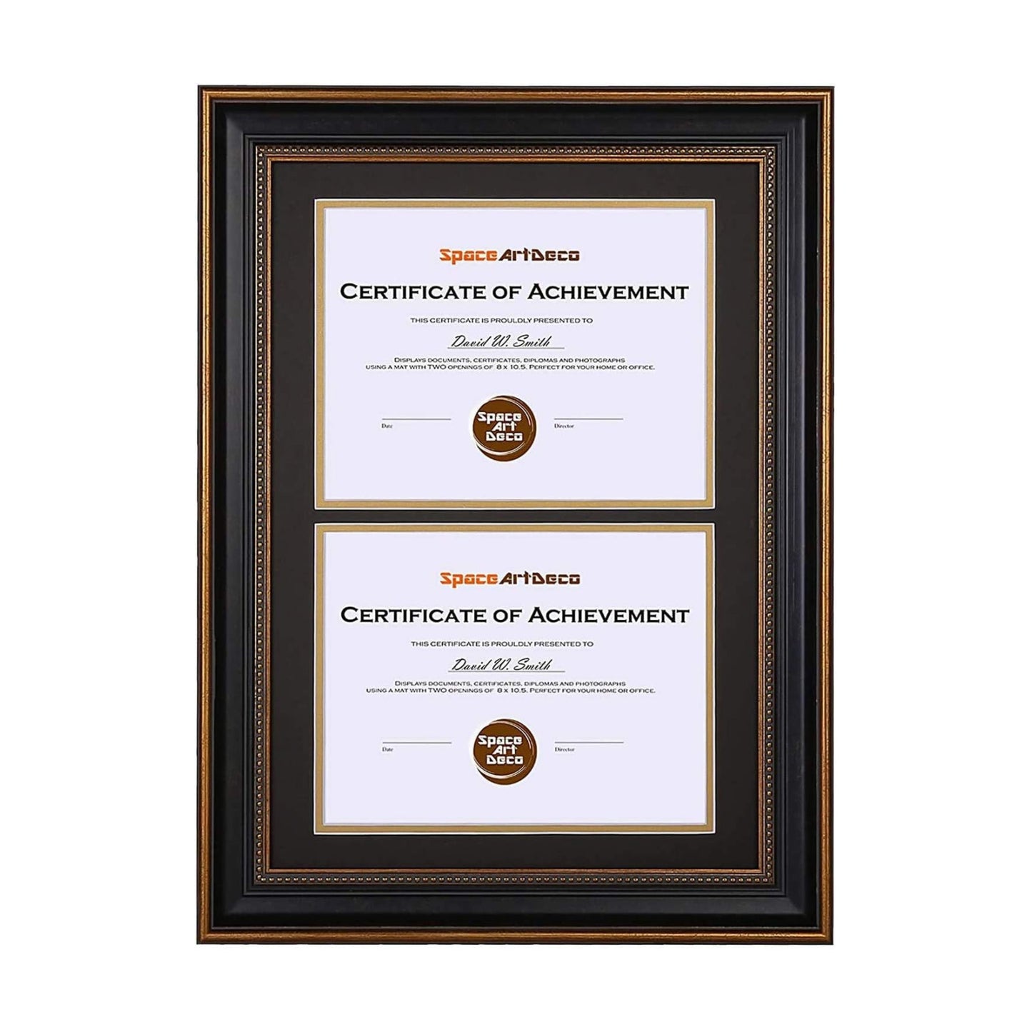 14x20 Double Diploma Frame Holds Two 8.5x11,2-Certificate/Degree Frame | Includes real glass,build-in hangers,black