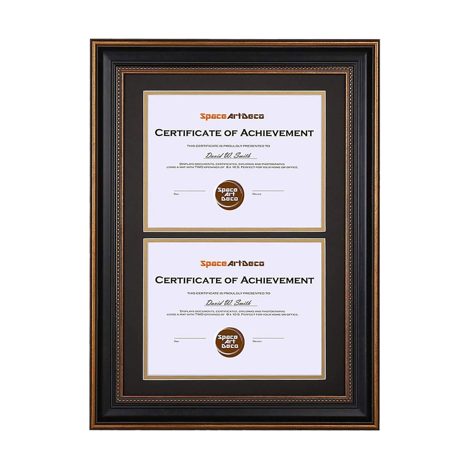 14x20 Double Diploma Frame Holds Two 8.5x11,2-Certificate/Degree Frame | Includes real glass,build-in hangers,black