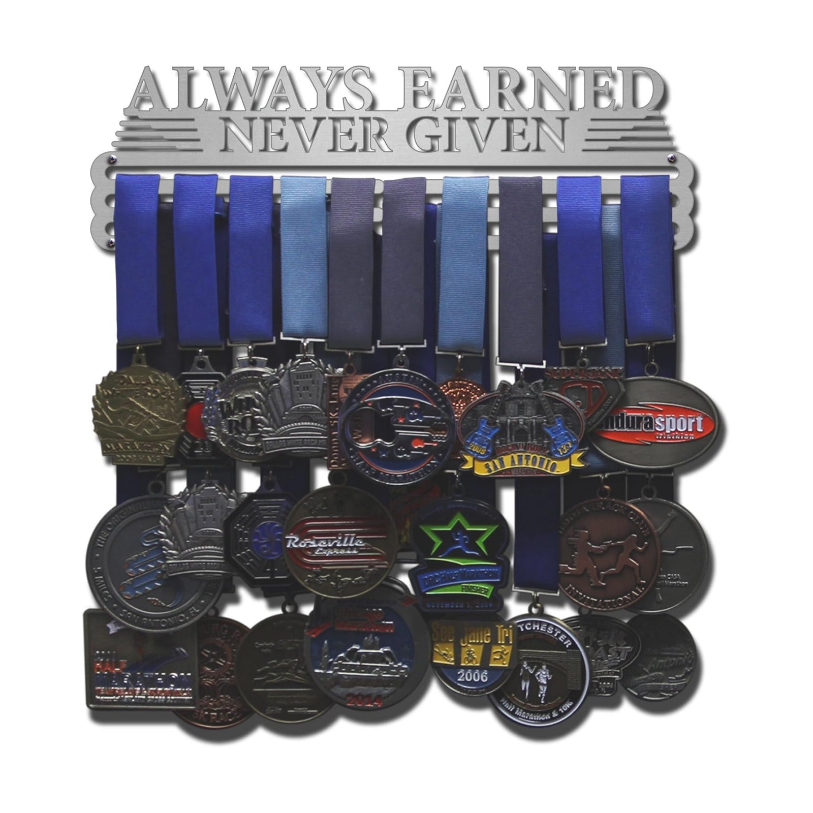 Allied Medal Hangers - Always Earned Never Given (Compact) - Multiple Variations Offered - Medal Awards Holder Display