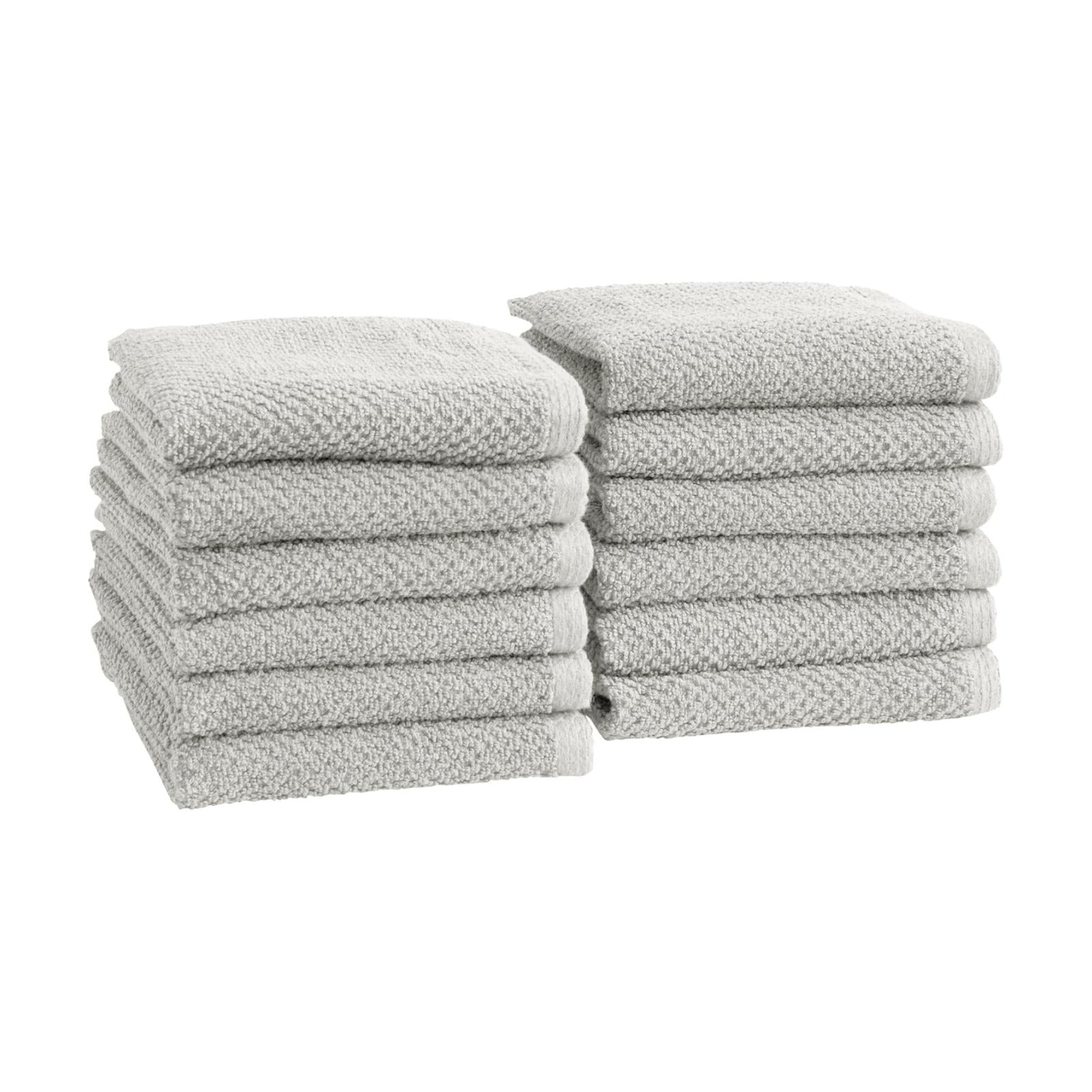 Great Bay Home 100% Cotton 12-Pack 13x13 Wash Cloth - Absorbent, Quick-Drying, Durable Face Towels for Bathroom Decor