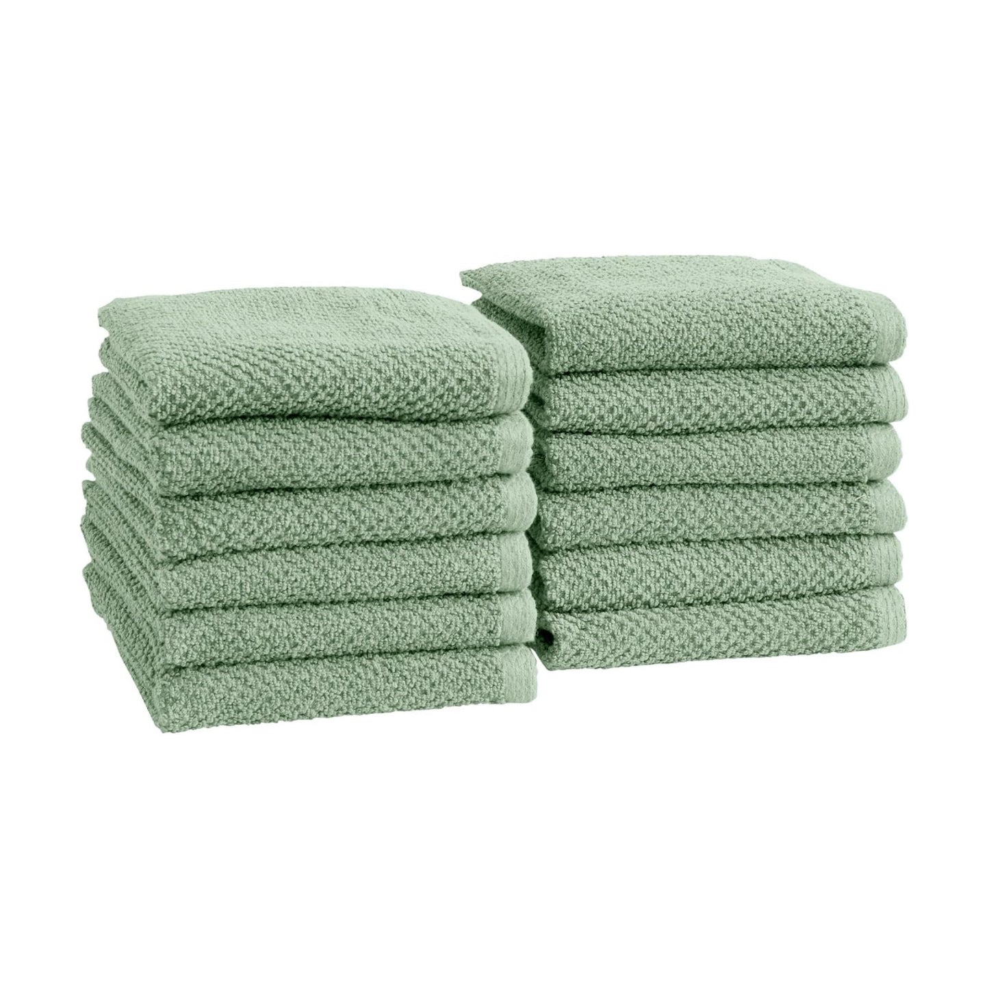 Great Bay Home 100% Cotton 12-Pack 13x13 Wash Cloth - Absorbent, Quick-Drying, Durable Face Towels for Bathroom Decor