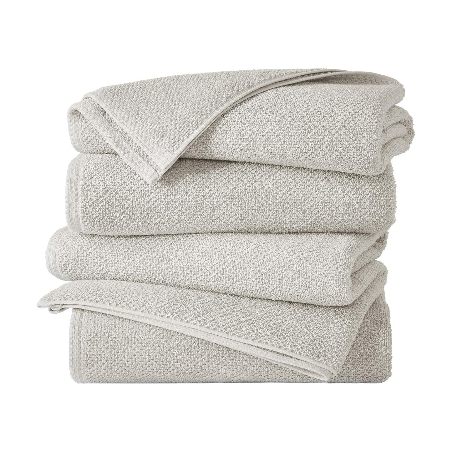 Great Bay Home 100% Cotton 4 Pack 54x27 Bath Towel Set - Absorbent, Quick-Drying, Durable Towels for Bathroom Decor