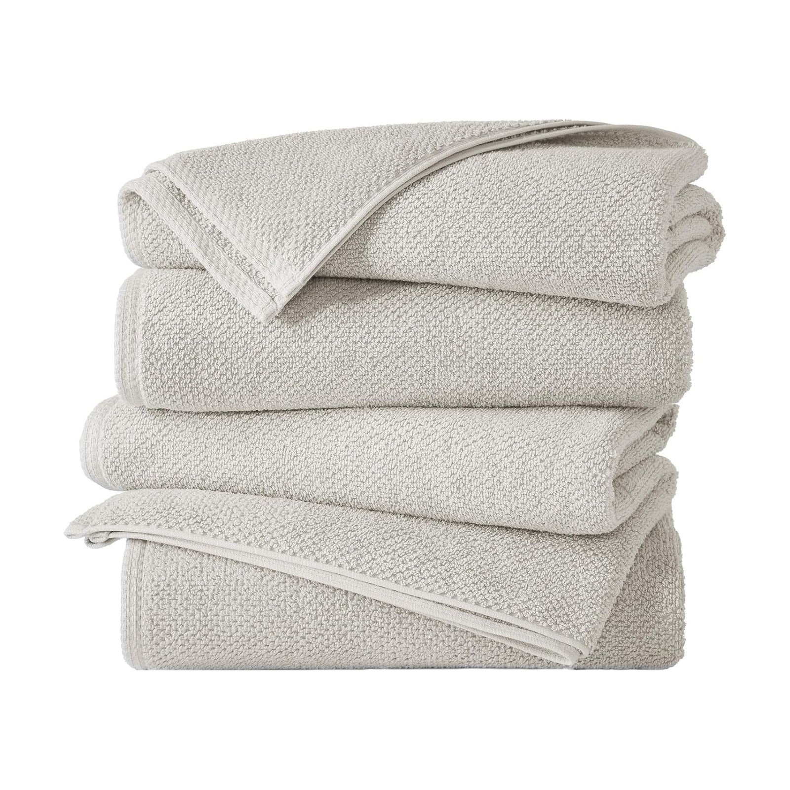 Great Bay Home 100% Cotton 4 Pack 54x27 Bath Towel Set - Absorbent, Quick-Drying, Durable Towels for Bathroom Decor
