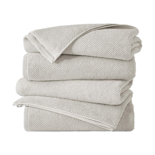 Great Bay Home 100% Cotton 4 Pack 54x27 Bath Towel Set - Absorbent, Quick-Drying, Durable Towels for Bathroom Decor