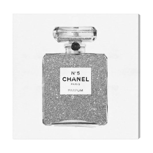 Oliver Gal Number 5 Canvas Print Wall Art / Silver / 12 x 12
