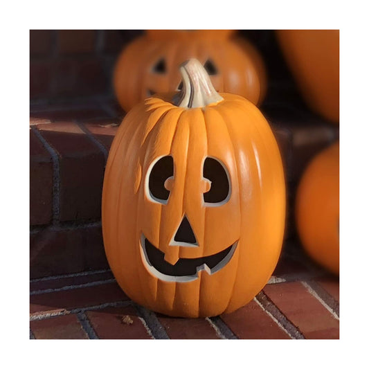 12" JackoLantern Decorations - Waterproof Prelit Pumpkin Decoration Long Lasting Bulb - Halloween Decoration Pumpkin with Certified Cord and 2 Safety Fuse for Indoor Outdoor Use - 13 Inch