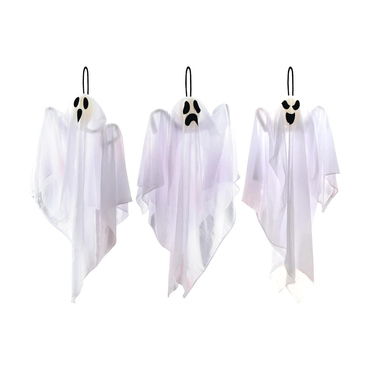 JOYIN 3 PCS Halloween Party Decorations 27.5" Hanging Ghosts, Cute Flying Ghosts for Front Yard Patio Lawn Garden Party Décor and Holiday Decorations