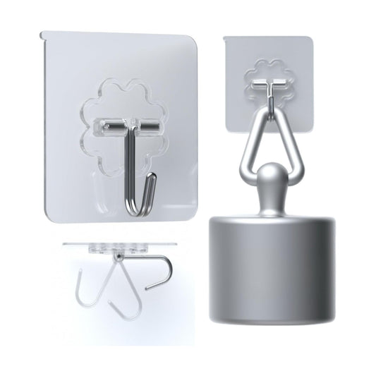 DDMY Adhesive Wall Hooks Heavy Duty 50LB Clear Hook 24 Pack for Hanging