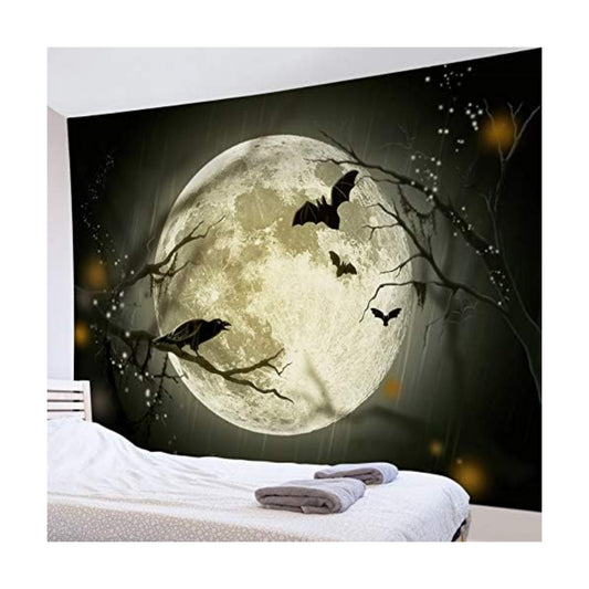 LB Halloween Full Moon Tapestry Wall Hanging, 60x40 Inches