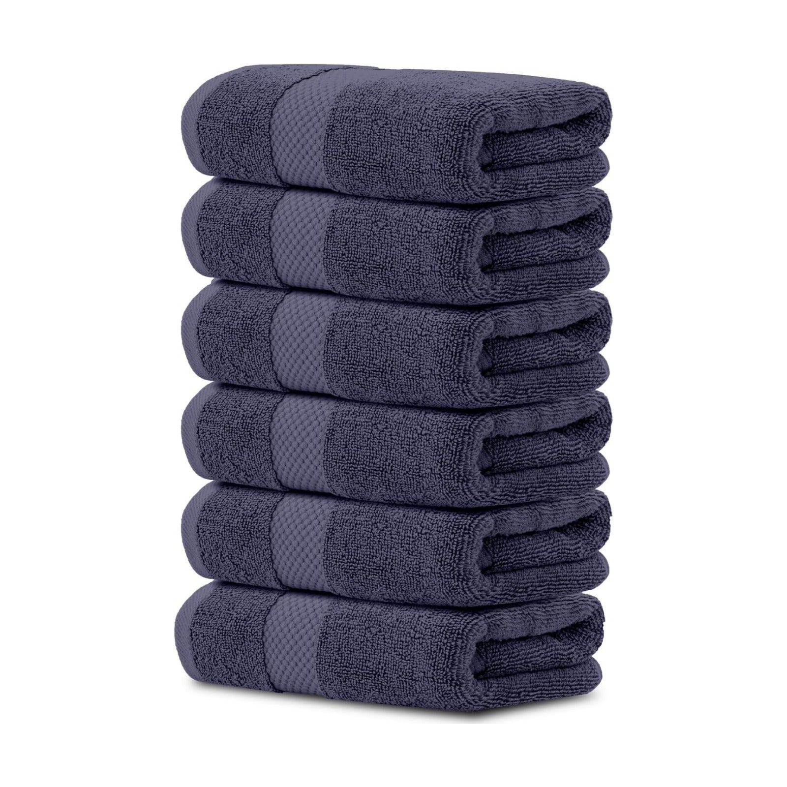 White Classic Luxury Navy Blue Hand Towels - Soft 100% Turkish Cotton | Highly Absorbent Hotel spa Bathroom Towel