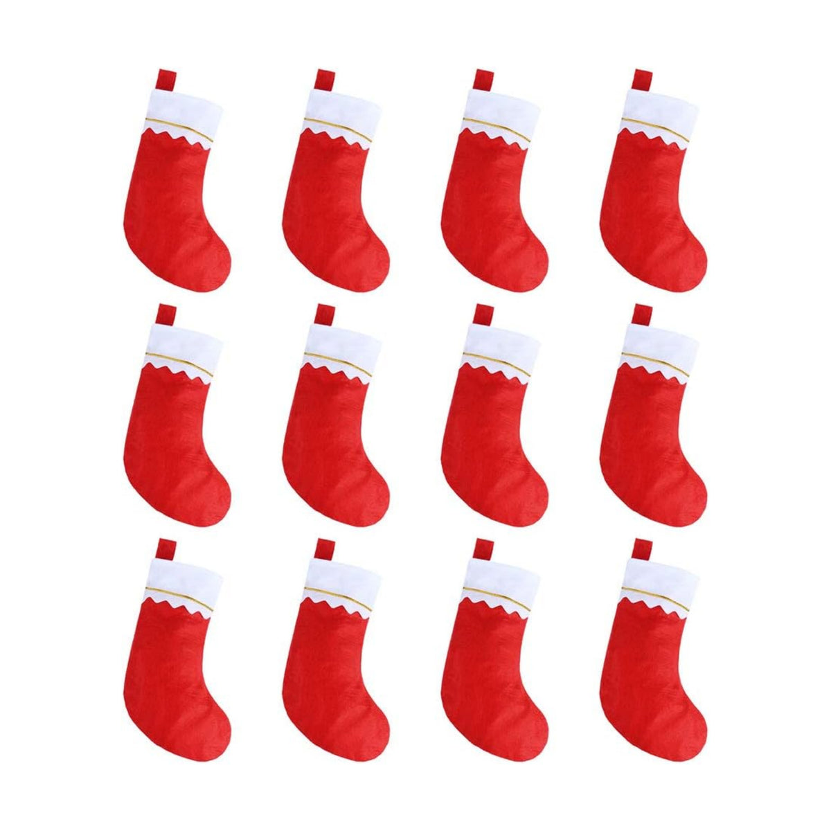 CCINEE 12pcs Red Felt Christmas Stockings 15" Party Favors Stockings for Xmas Decoration