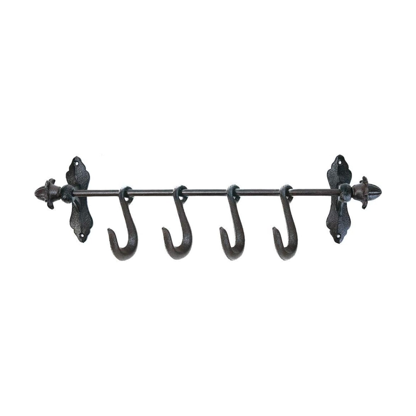 Sungmor Vintage Cast Iron Wall Hook Rack - Rustic Farmhouse Wall-Mounted Hanger for Coats, Keys, Mugs, Towels - Heavy