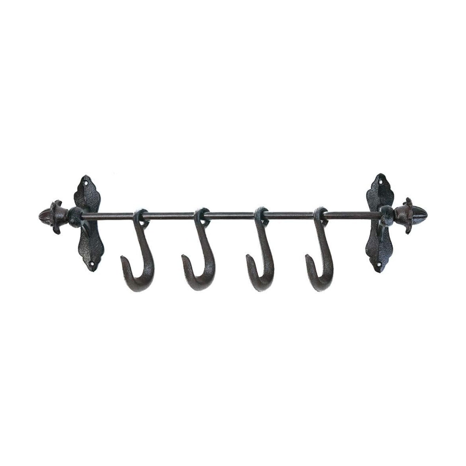 Sungmor Vintage Cast Iron Wall Hook Rack - Rustic Farmhouse Wall-Mounted Hanger for Coats, Keys, Mugs, Towels - Heavy