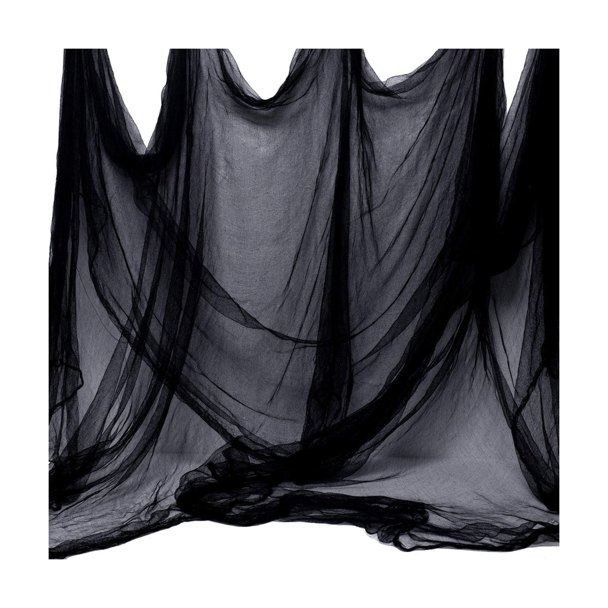 Whaline Halloween Black Creepy Cloth 276 x 87 inch Spooky Halloween Decoration Black Spooky Fabric Cloth Windows Doorways Scary Gauze for Haunted Houses Yard Wall Indoor Outdoor Party Decor Supplies