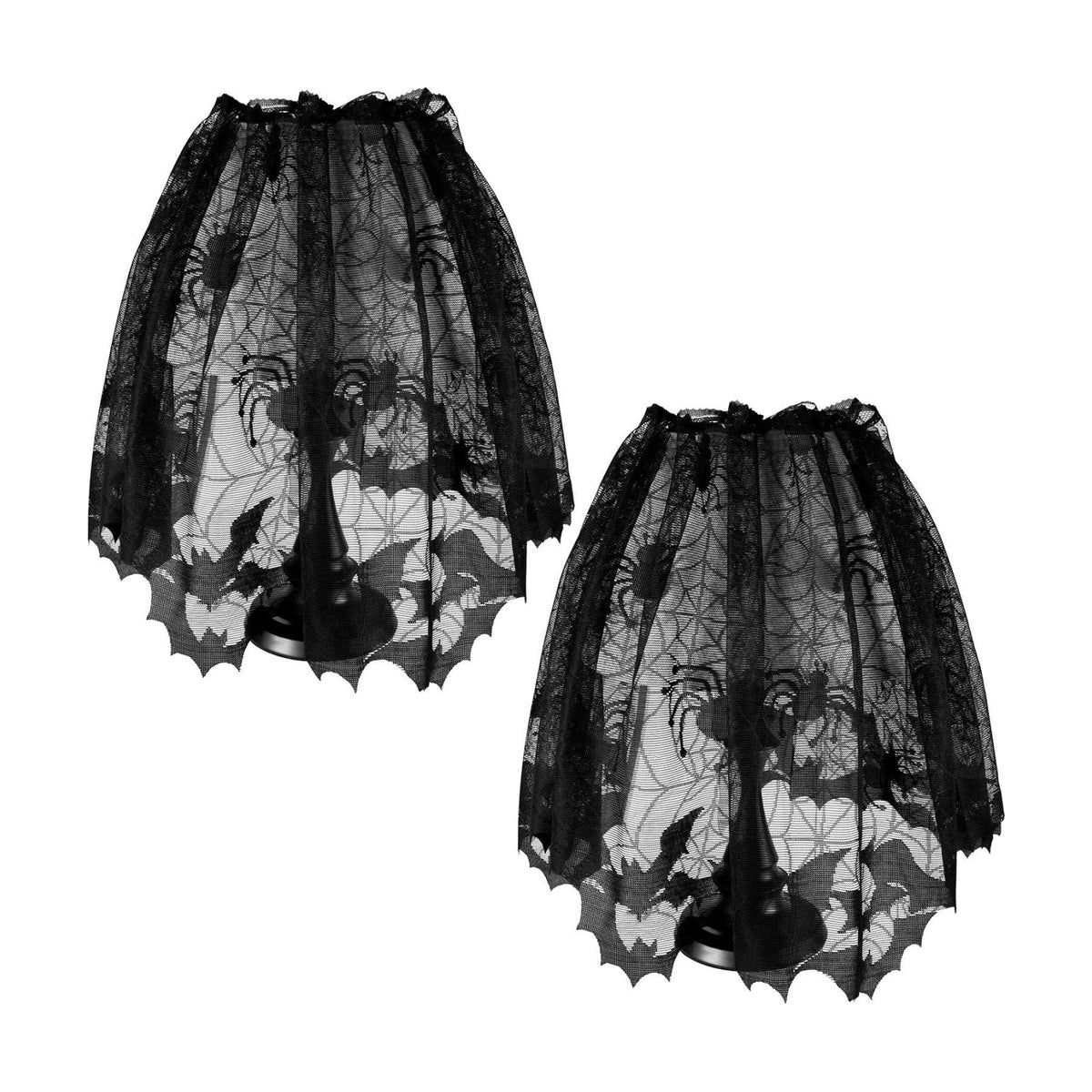 Boao 2 Pieces Halloween Spider Web Lamp Shade Cover Lace Cobweb Topper