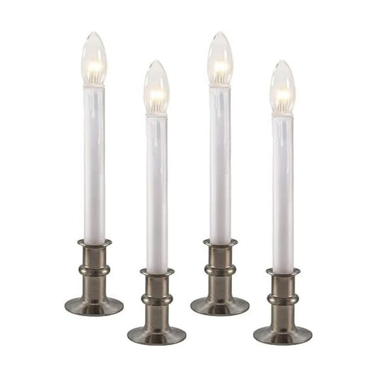 612 Vermont Ultra Bright Battery Operated LED Window Candles Brushed Nickel