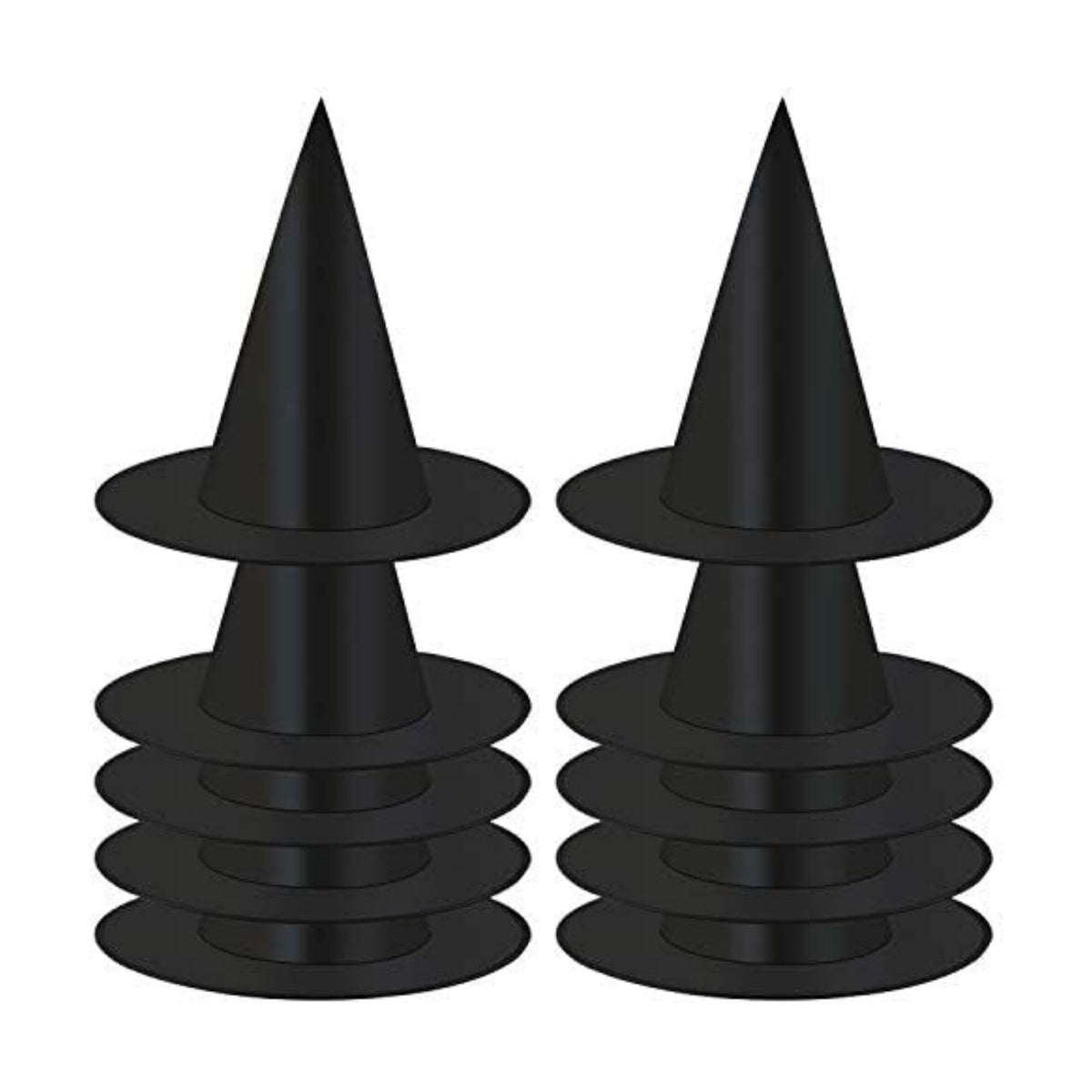 Elcoho 10 Pack Halloween Costume Witch Hat Accessory for Holiday Halloween Party, Black