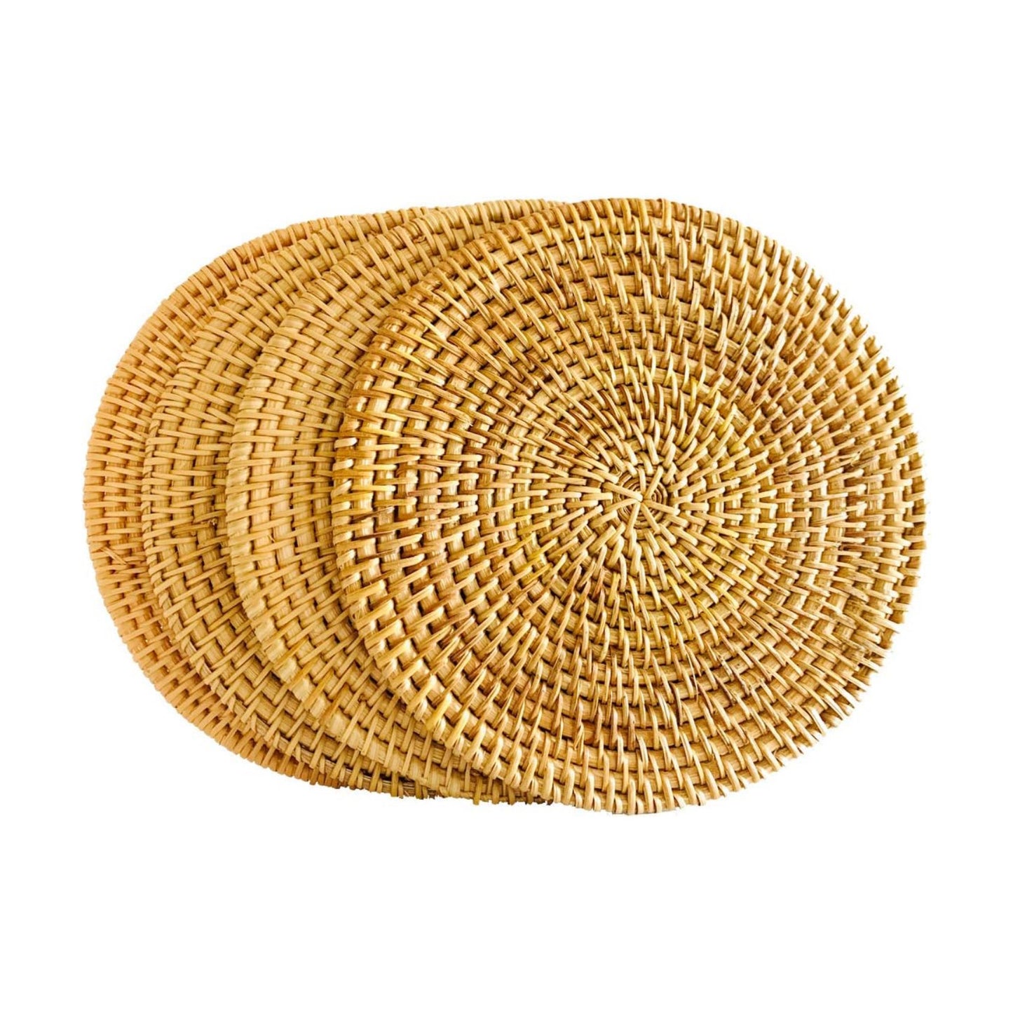 100% Handwoven Rattan Trivets / Natural / 7.08 Inch / Set of 4