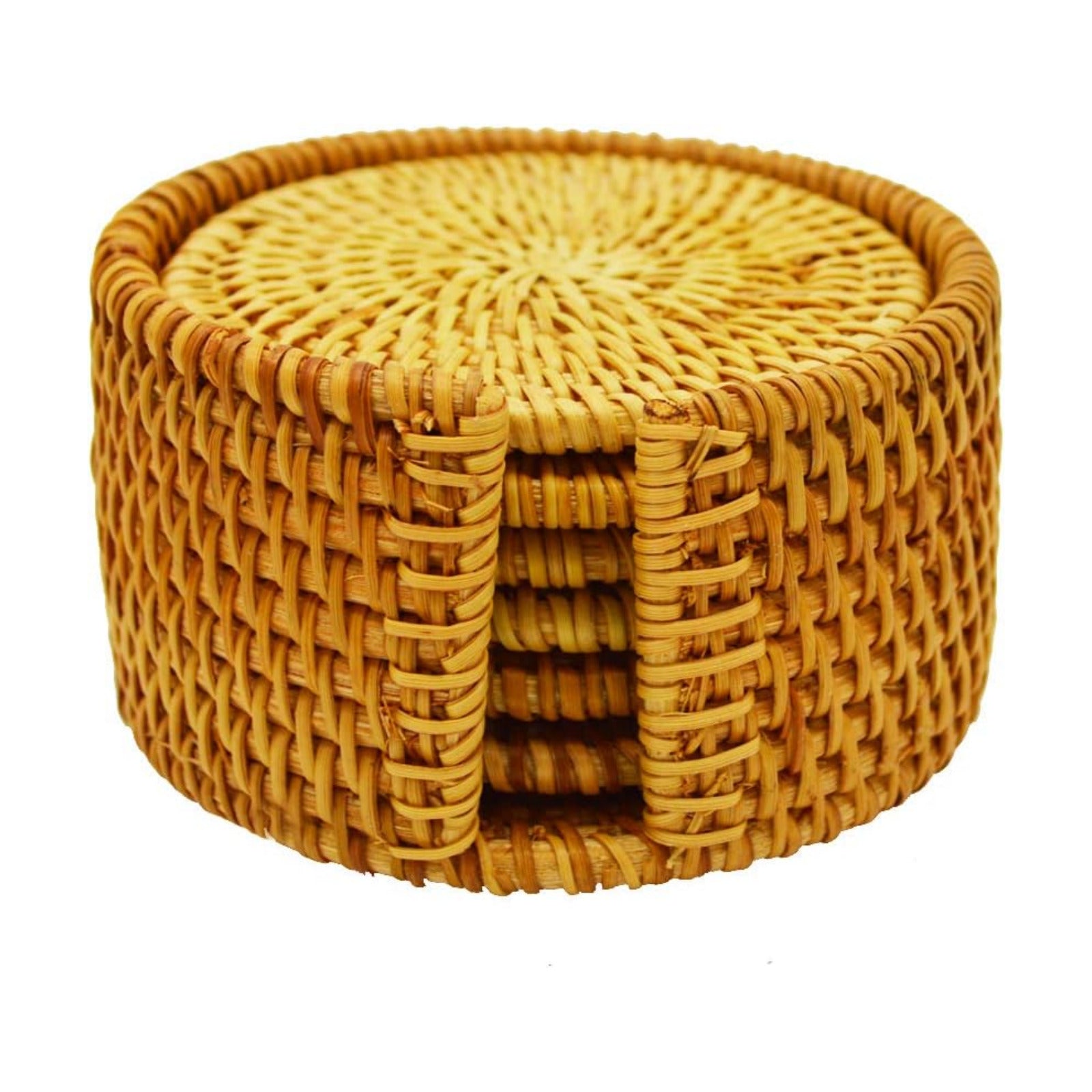 Wicker Cup Holders / Round / 4 Inch / Set of 6