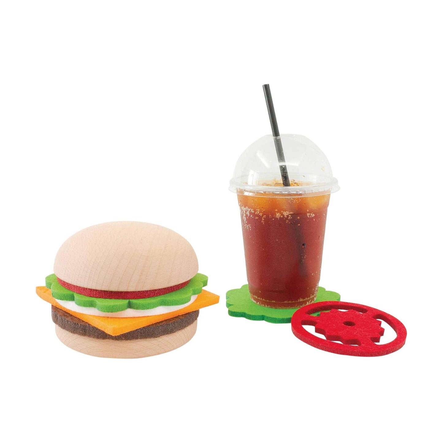 2 Beechwood Buns as Coaster Holder
