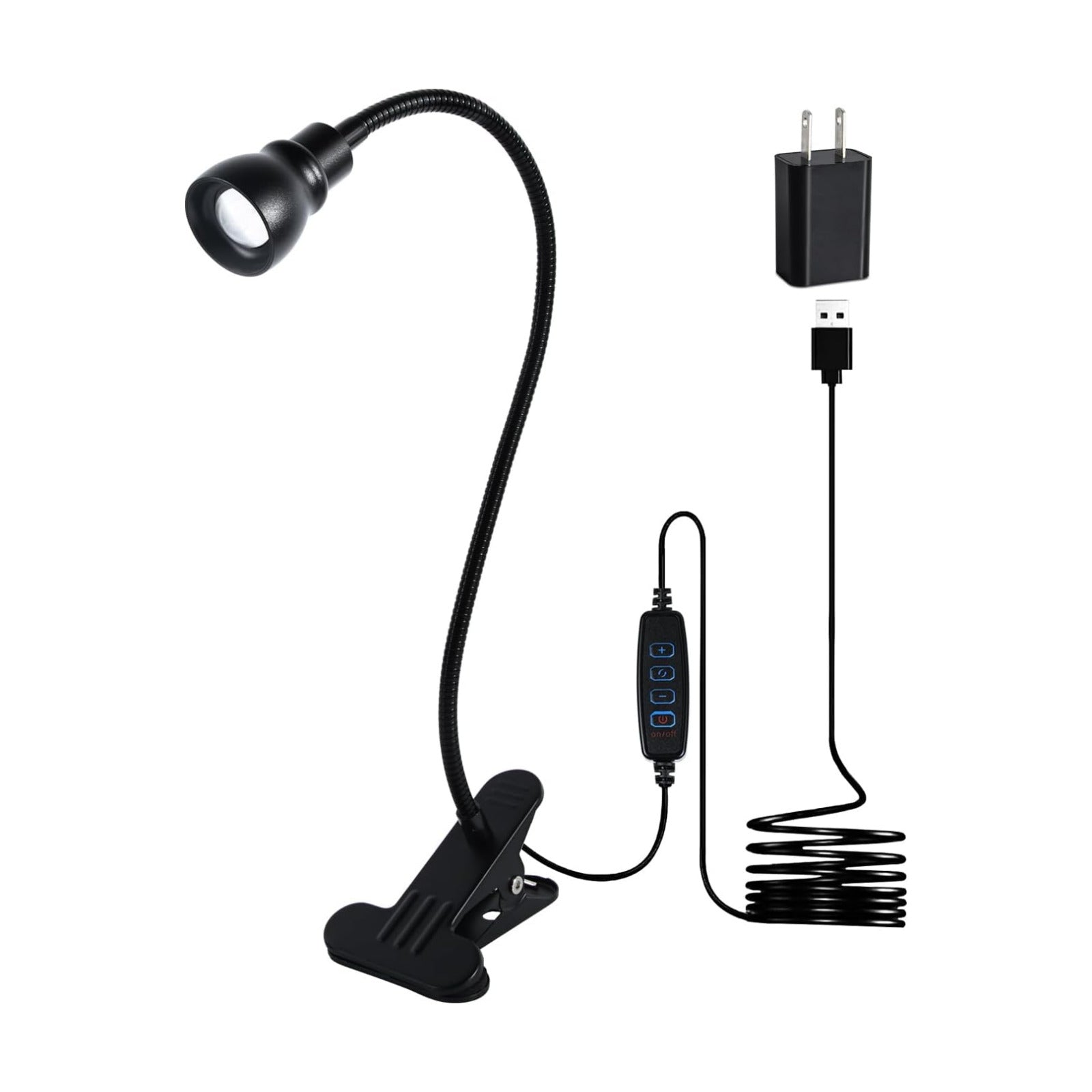 Zoomable Clip on Light, Clamp Reading Light for Dorm Bed Headboard, Dimmable Spotlight with 3 Color Temperature