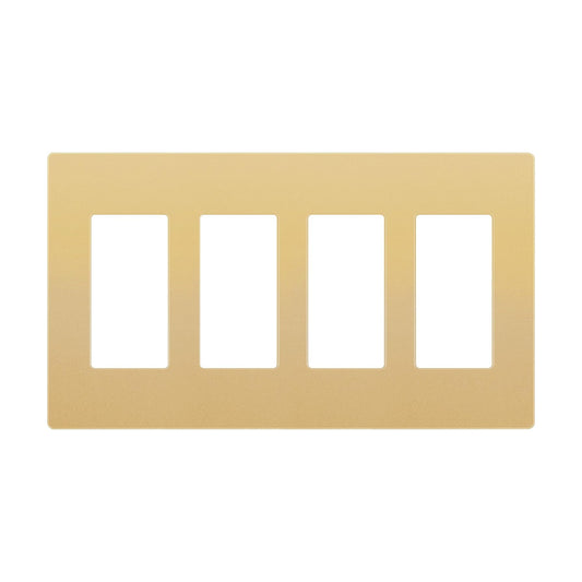 ENERLITES 4-Gang Gold Screwless Decorator Switch Outlet Wall Plate Cover | Size 4.68" x 8.30", 1 Pack Fits light