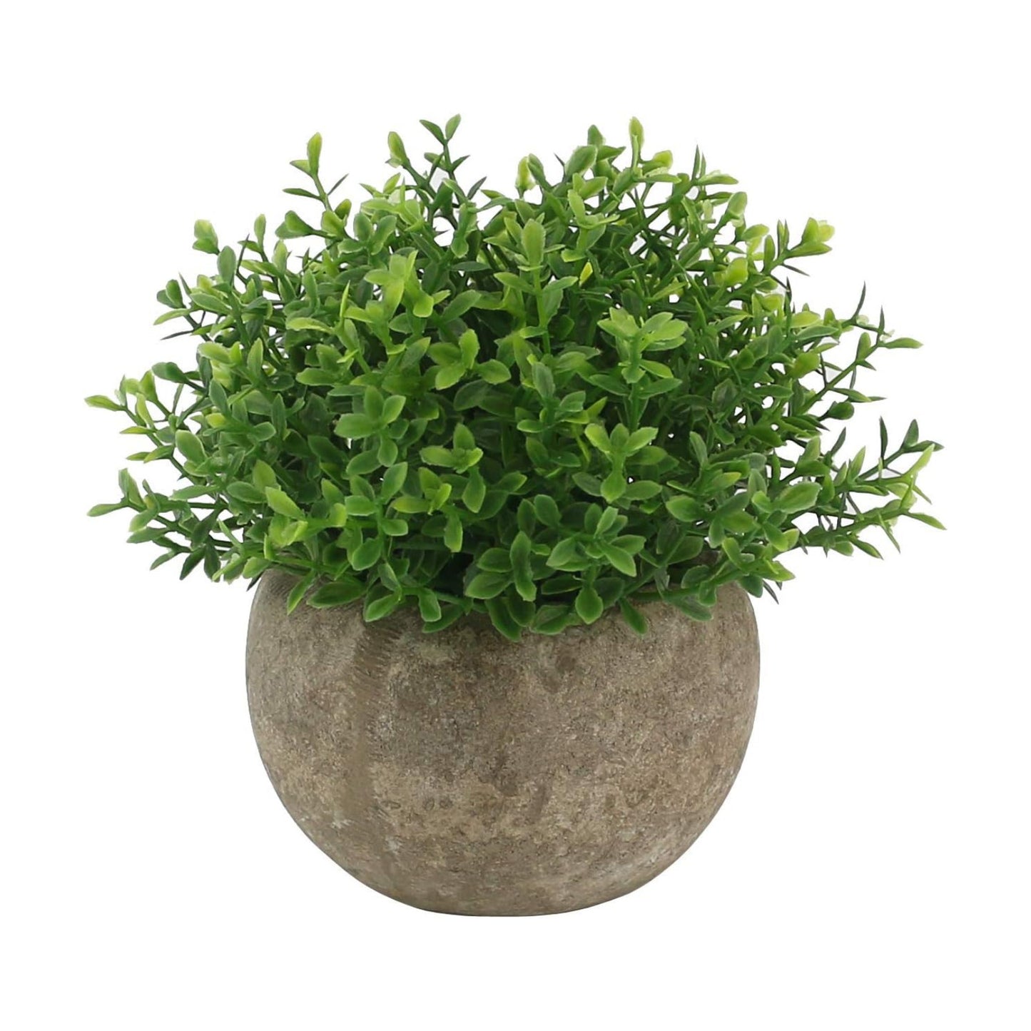 Mini Plastic Faux Plants in Pot/Small Topiary Shrubs Fake Greenery / Green Leaf