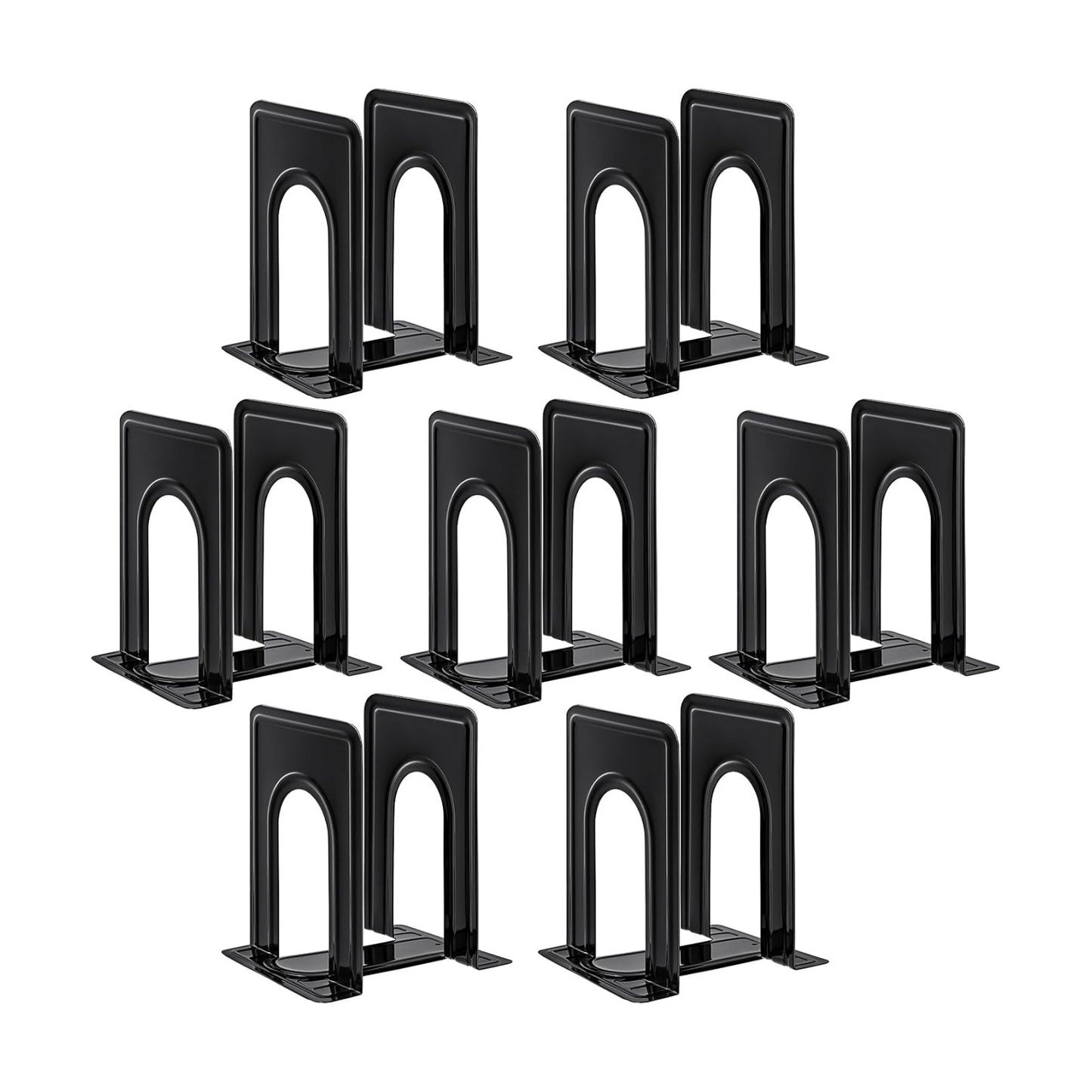 Non-Skid Metal Bookend Supports / Black / 6 x 5 x 6