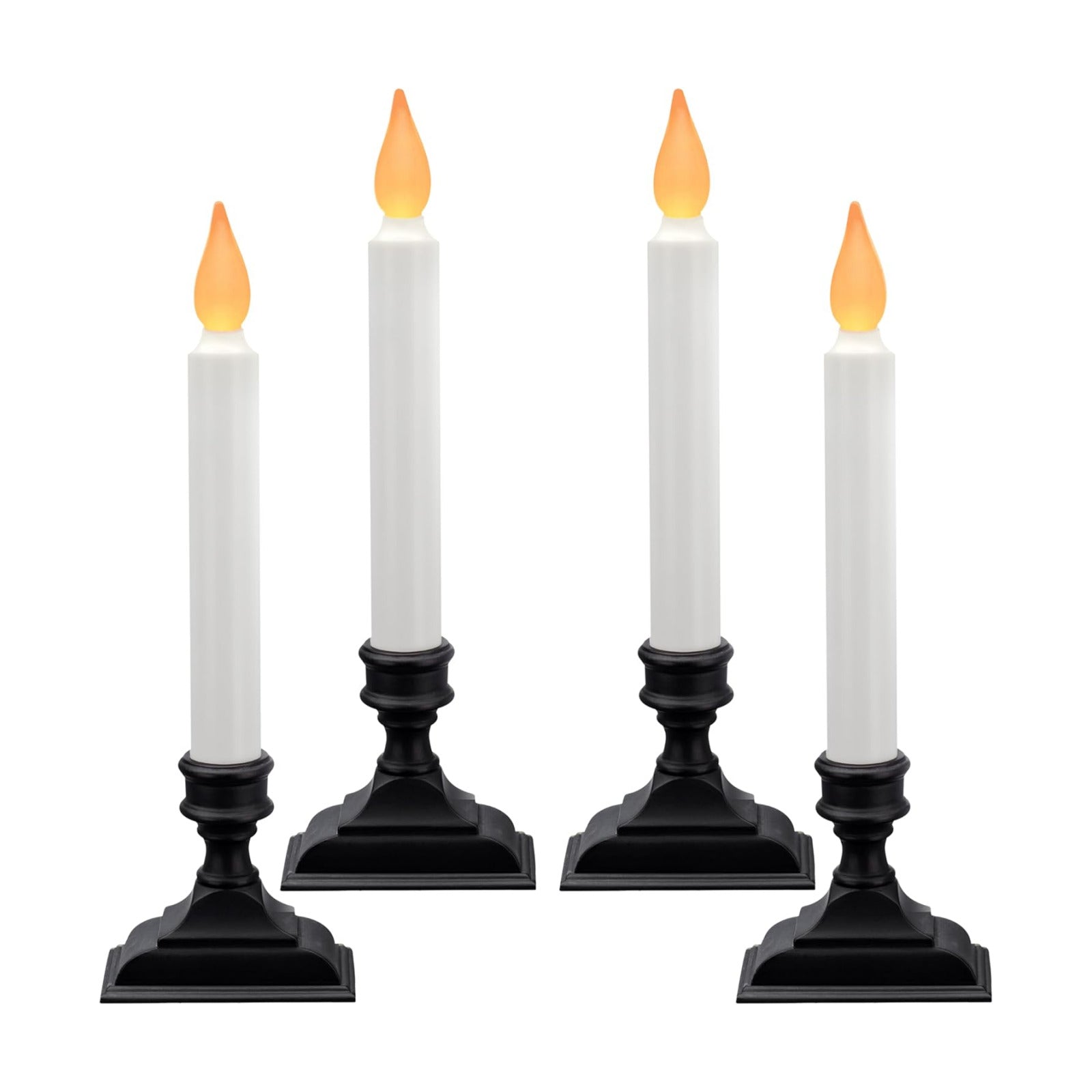 Battery Operated LED Window Candles with Timer, Antique Bronze | Flickering Amber Flame, Flameless Christmas Window