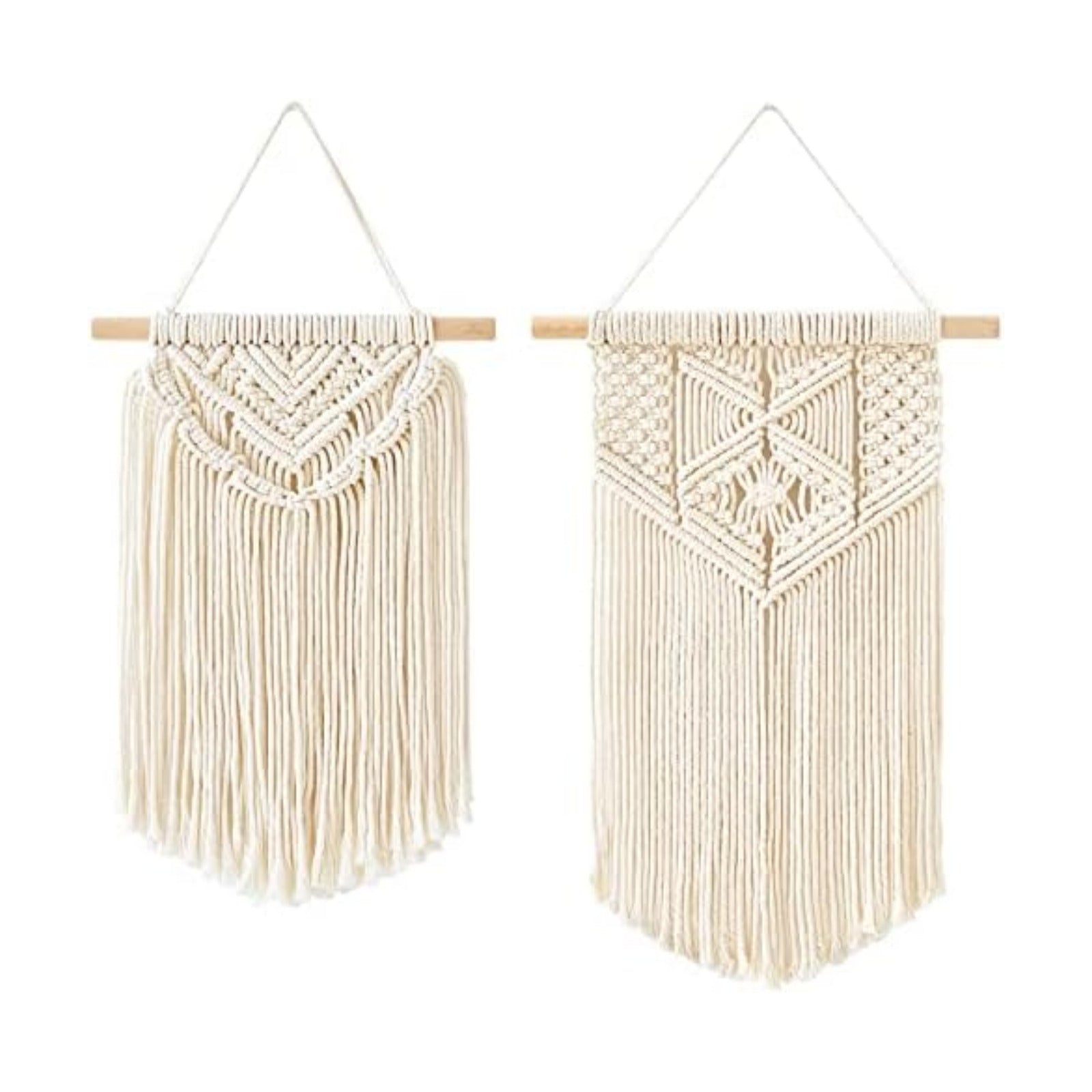 Macrame Wall Hanging Boho Wall Art Decor Woven Chic Bohemian Room Decor / Small / Set of 2
